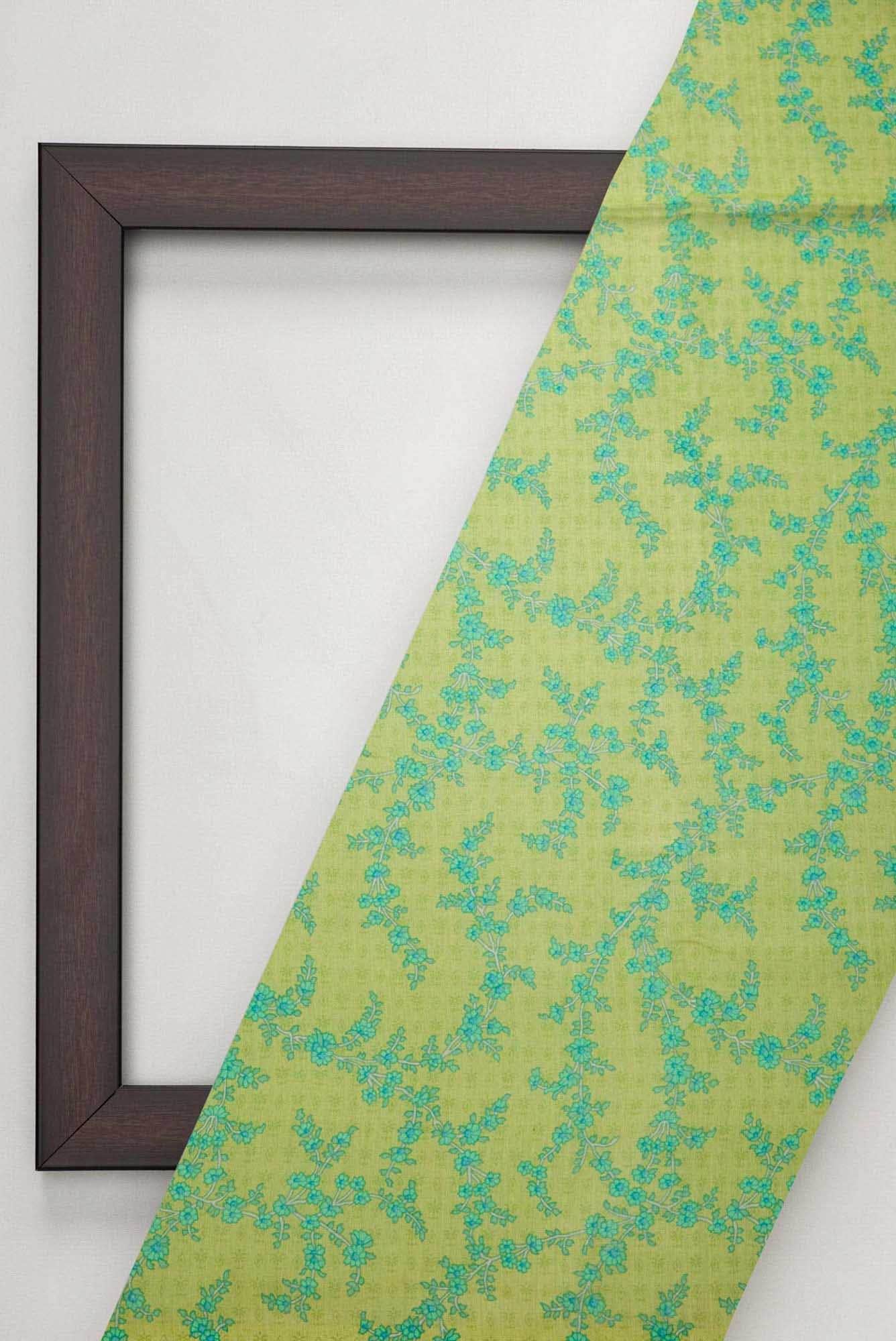 Green Chanderi Silk Dress Material