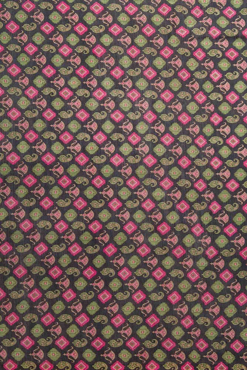 Black Chanderi Silk Dress Material