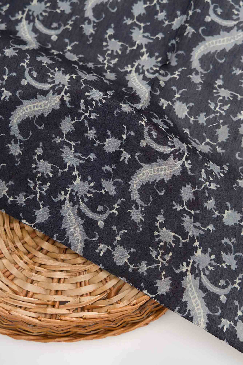 Black Tussar Silk Dress Material