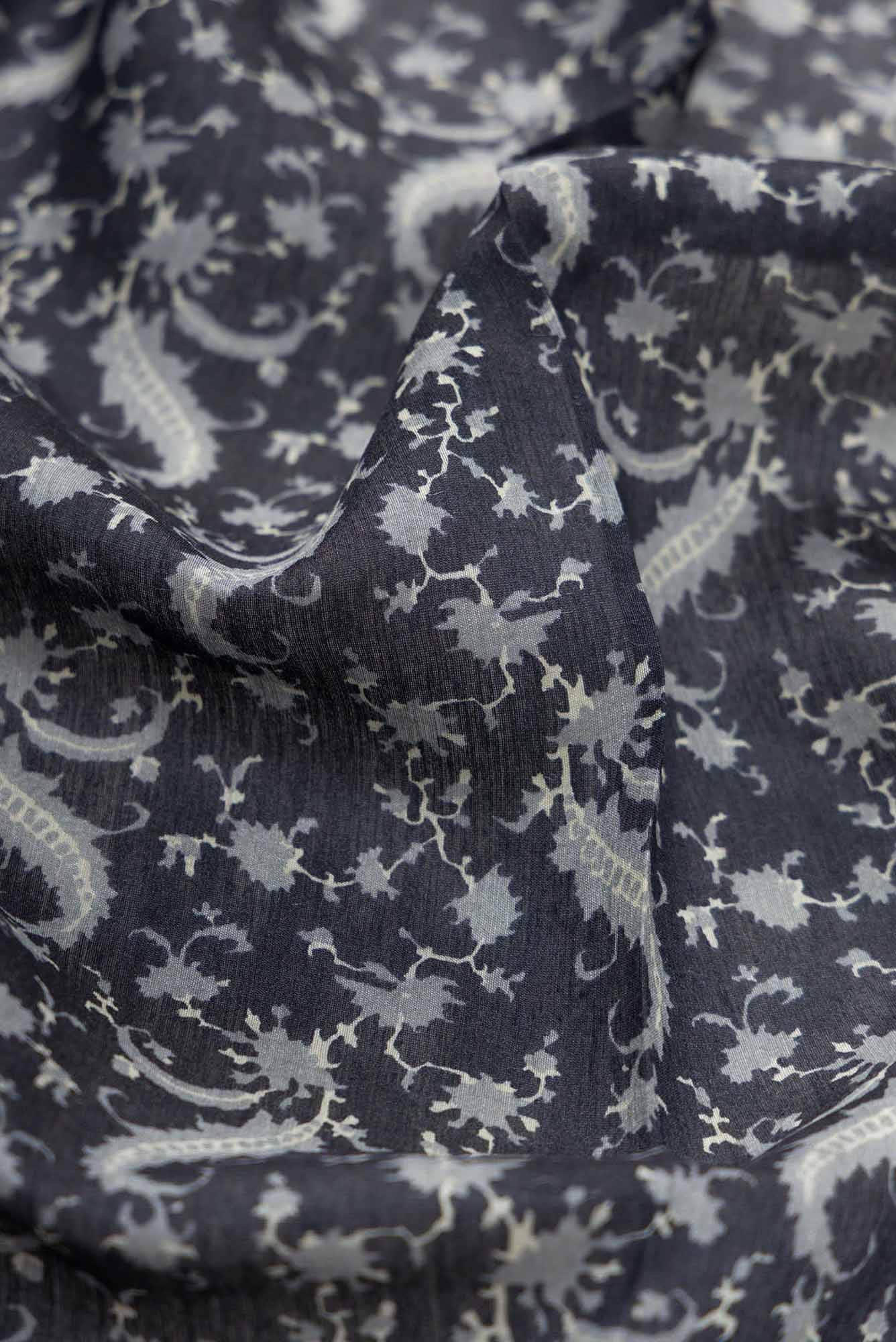 Black Tussar Silk Dress Material