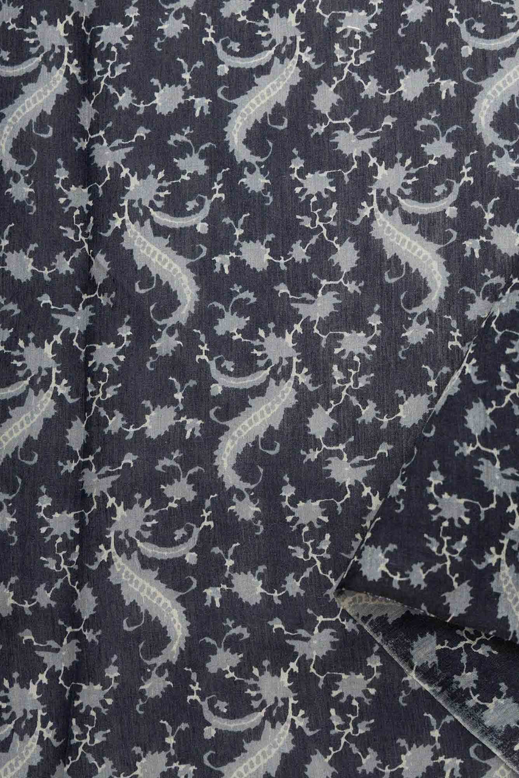 Black Tussar Silk Dress Material