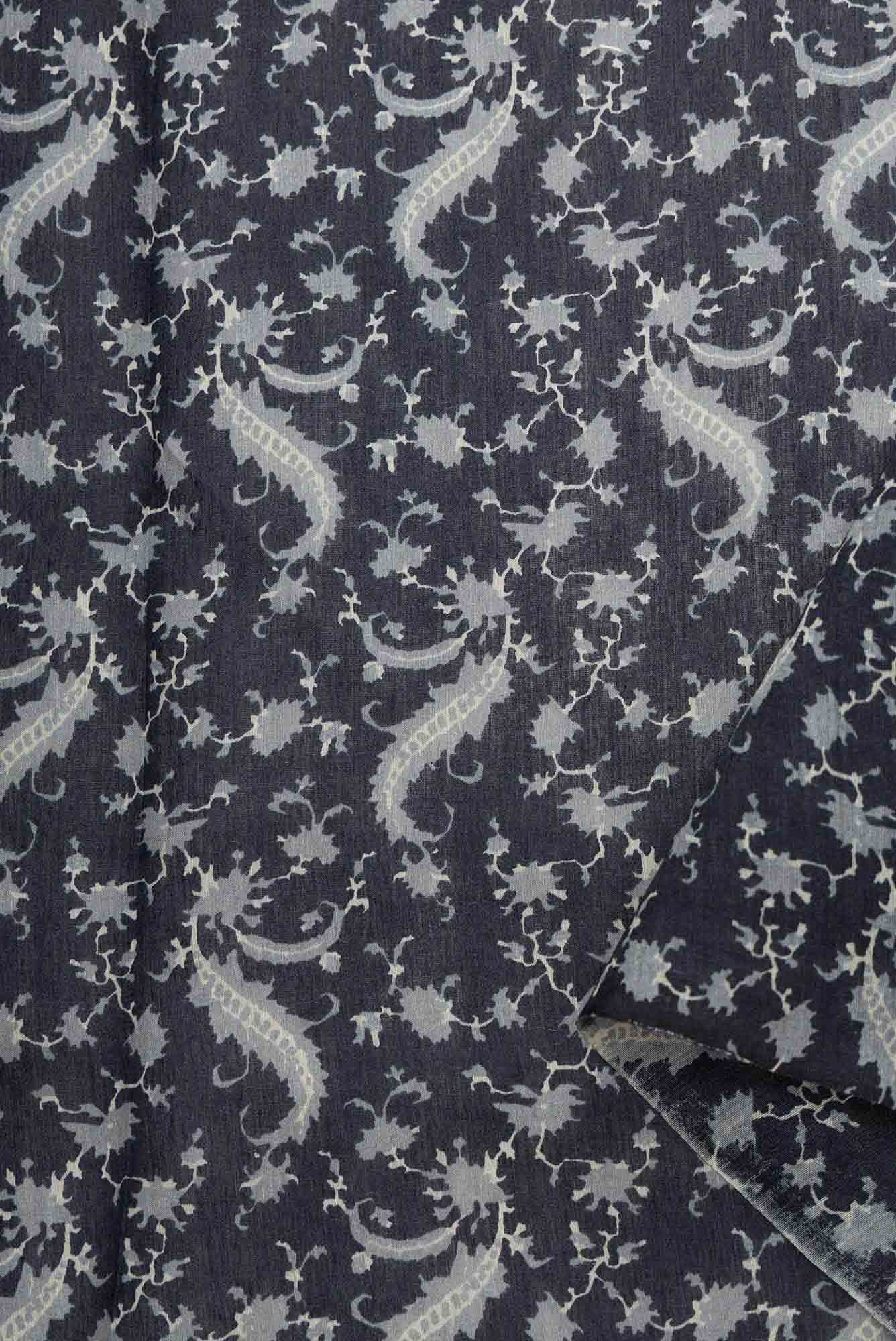 Black Tussar Silk Dress Material