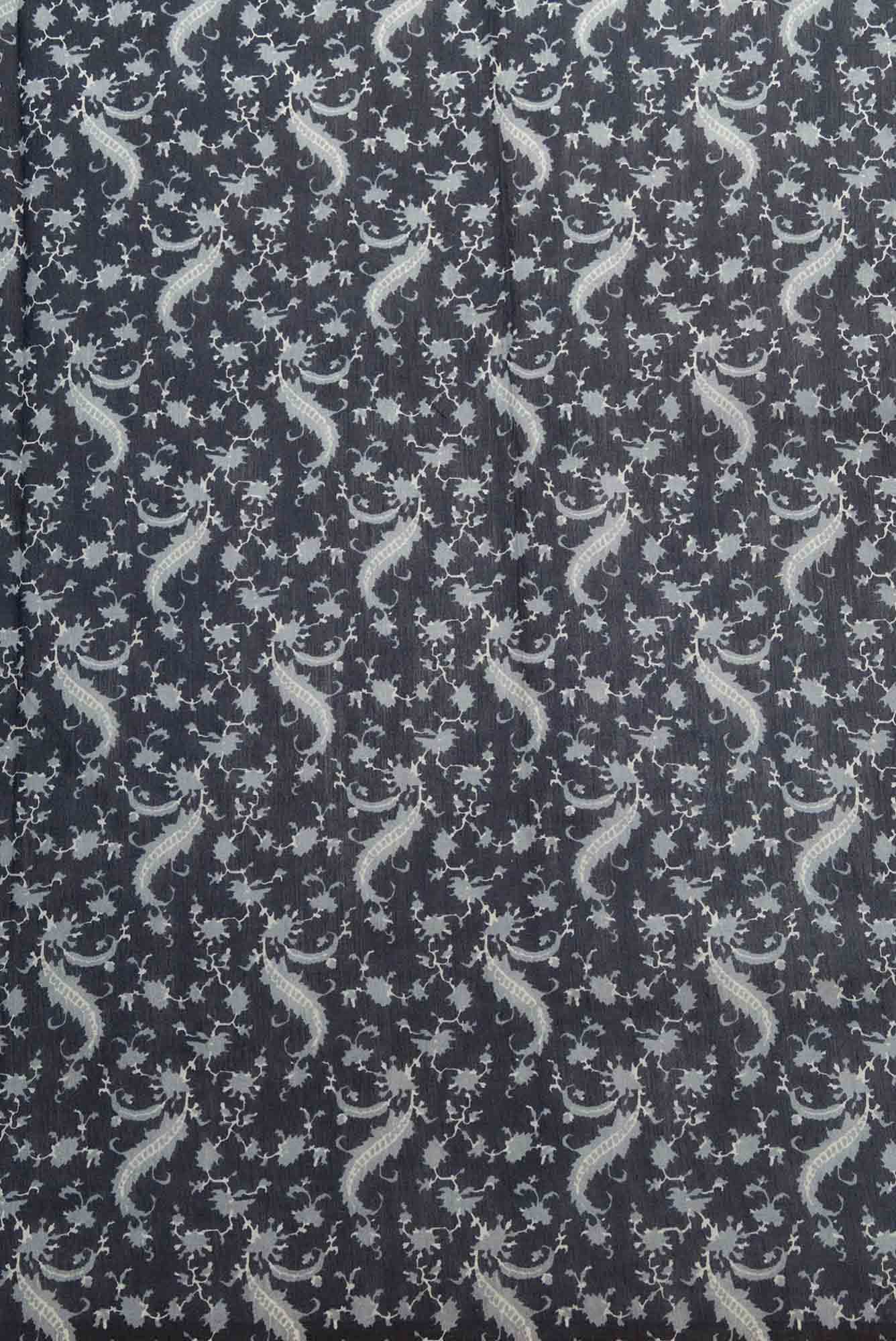 Black Tussar Silk Dress Material