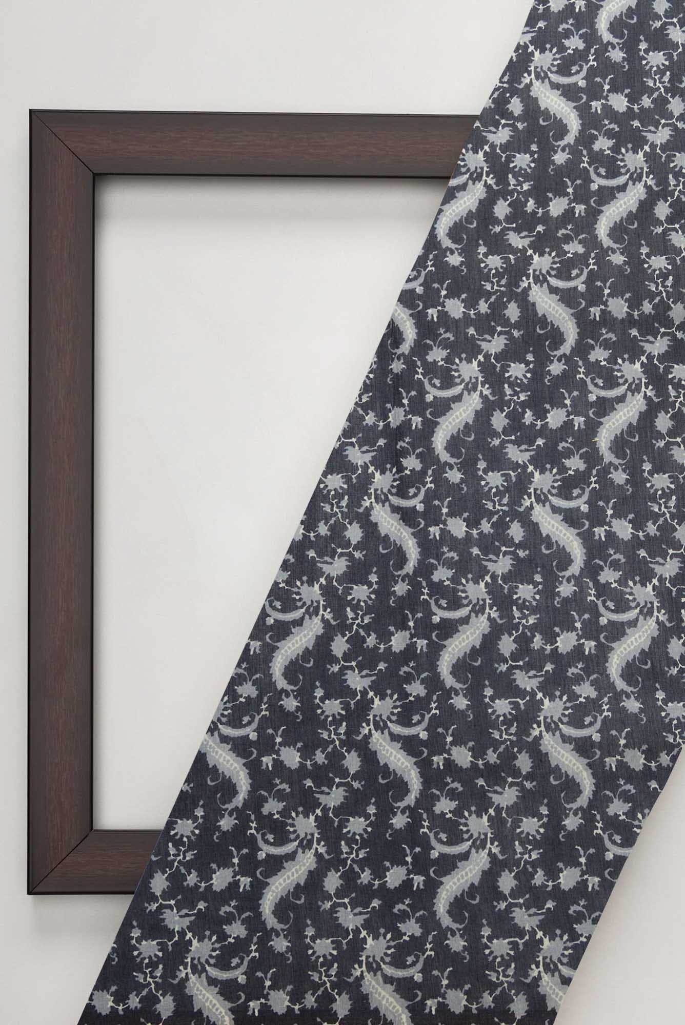 Black Tussar Silk Dress Material