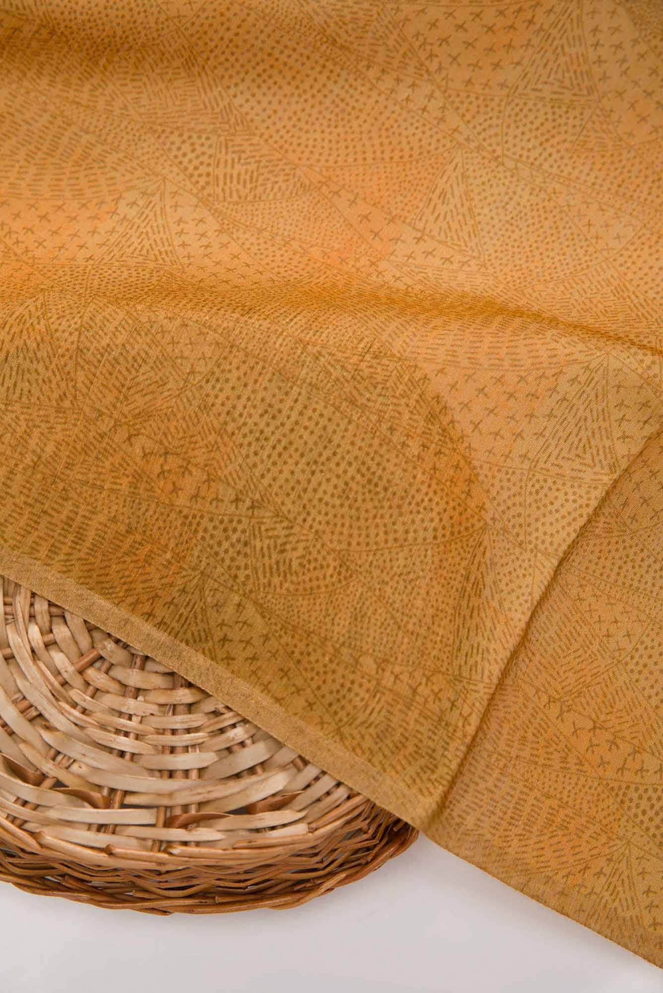 Mustard Chanderi Silk Dress Material