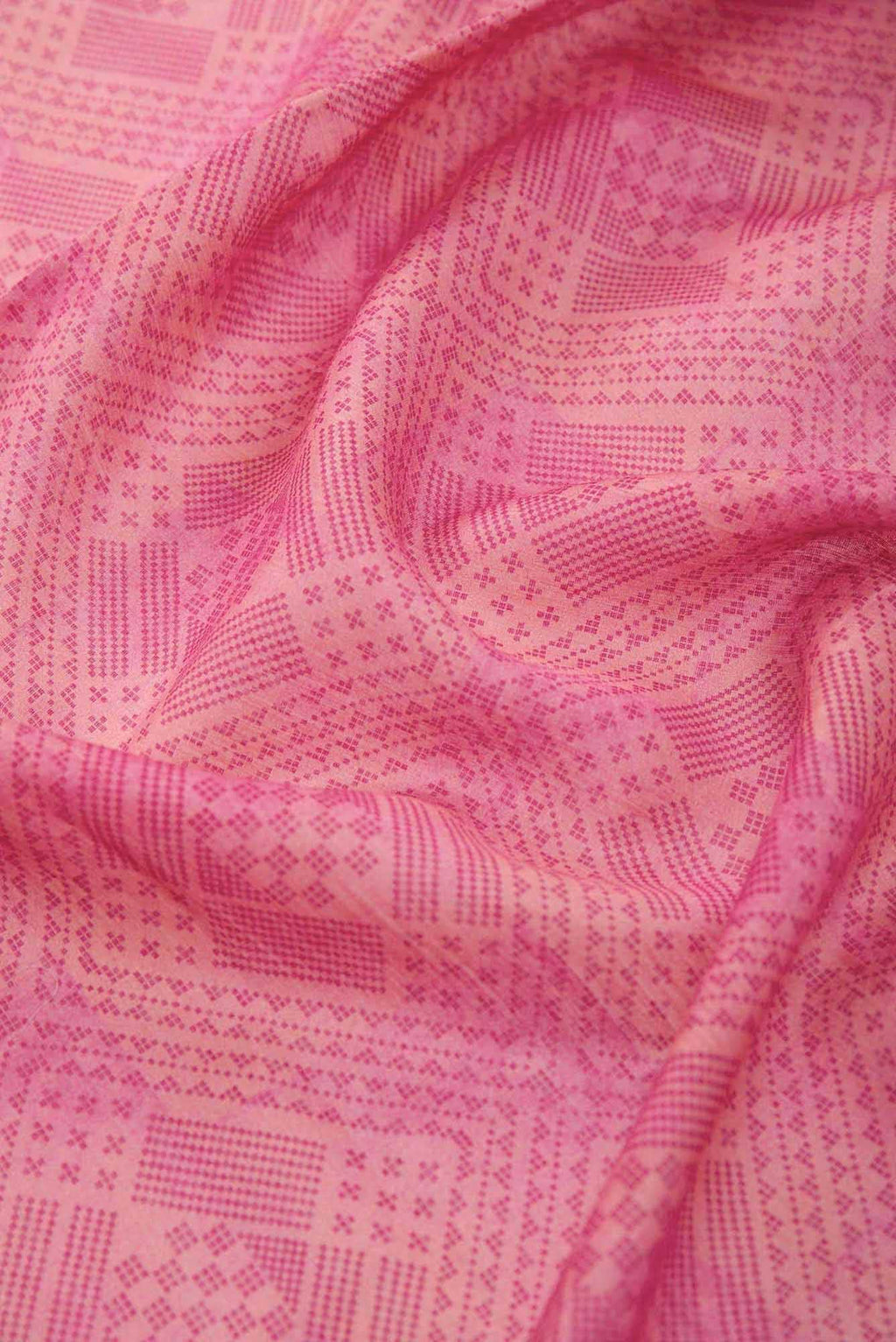 Pink Chanderi Silk Dress Material