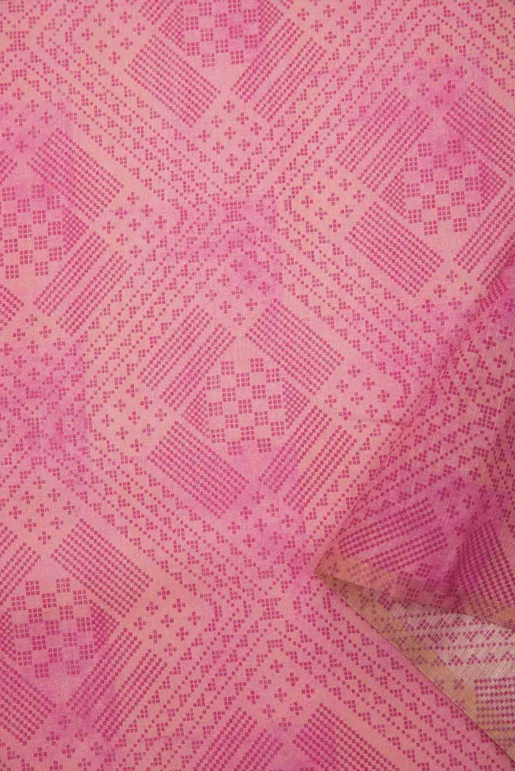 Pink Chanderi Silk Dress Material