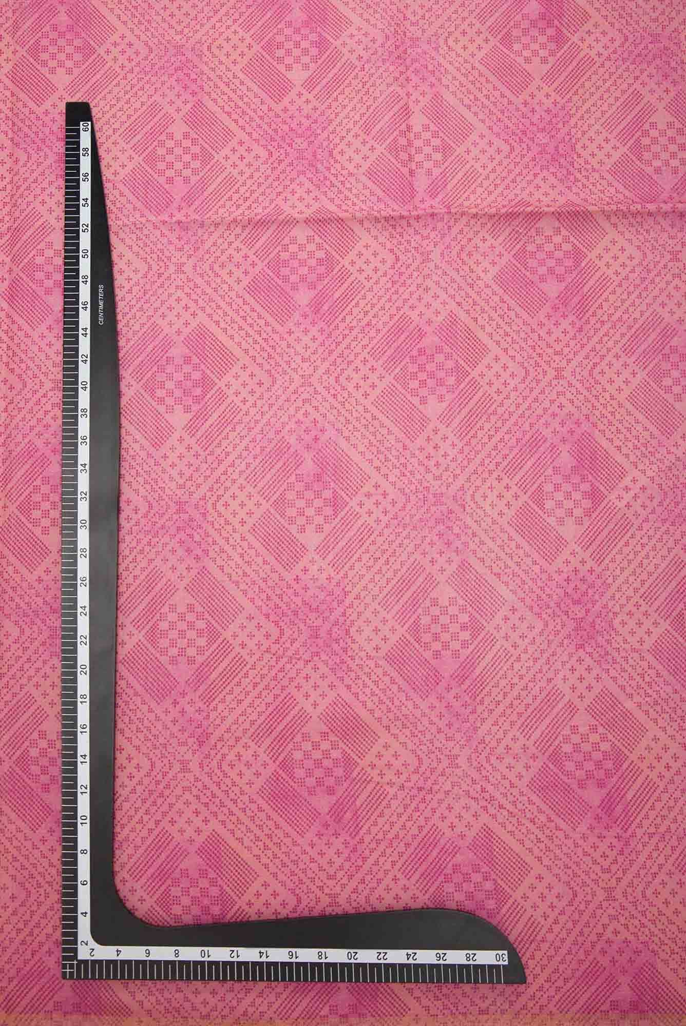 Pink Chanderi Silk Dress Material