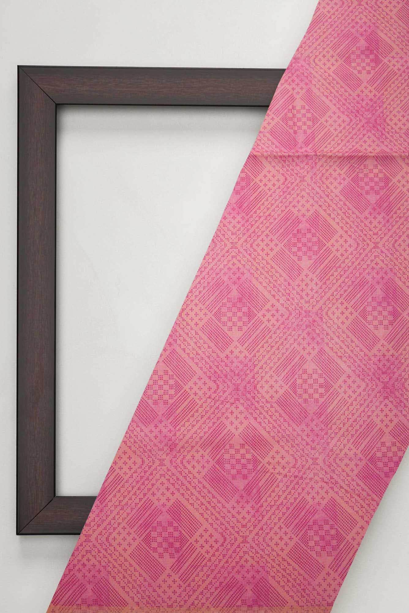 Pink Chanderi Silk Dress Material