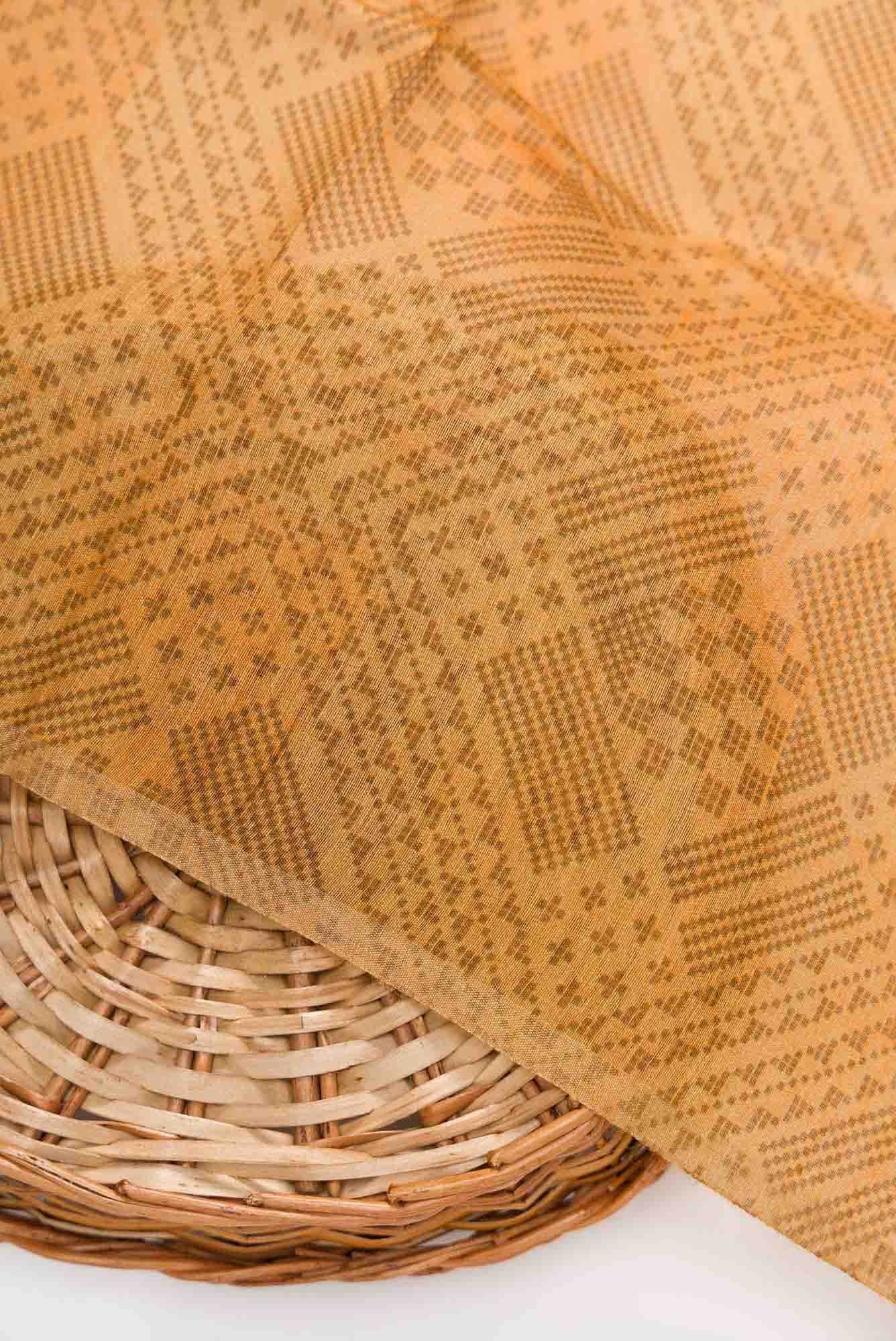 Mustard Tussar Silk Dress Material