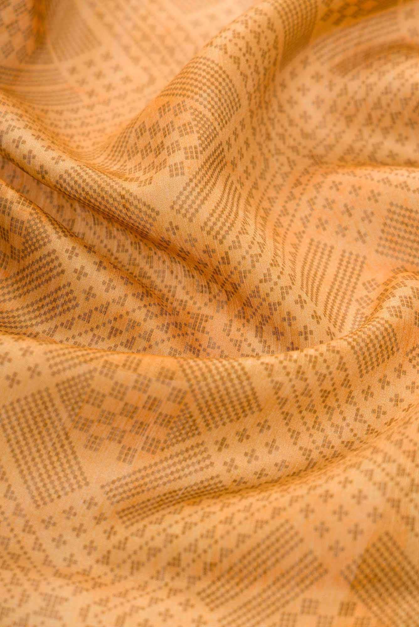 Mustard Tussar Silk Dress Material