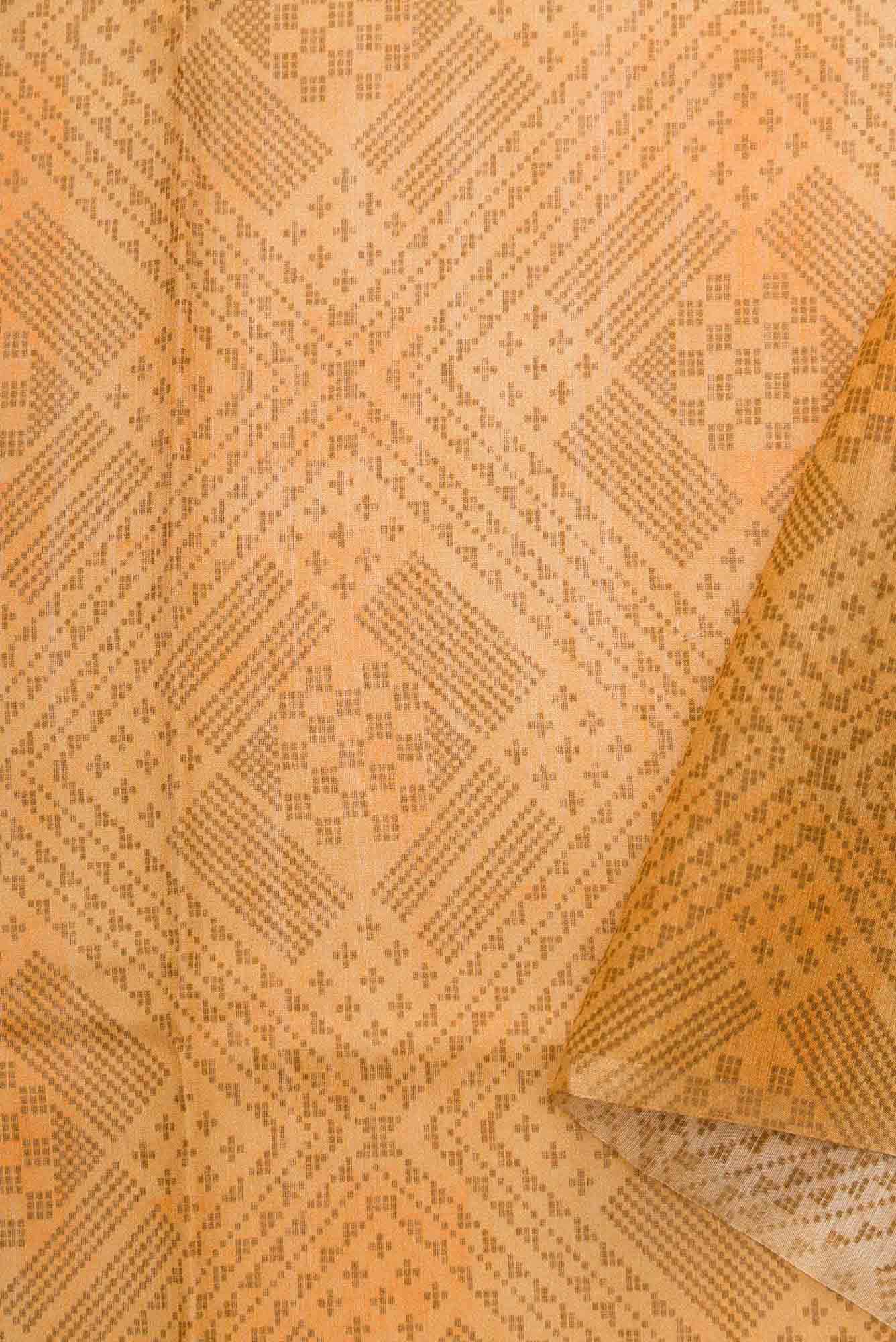 Mustard Tussar Silk Dress Material