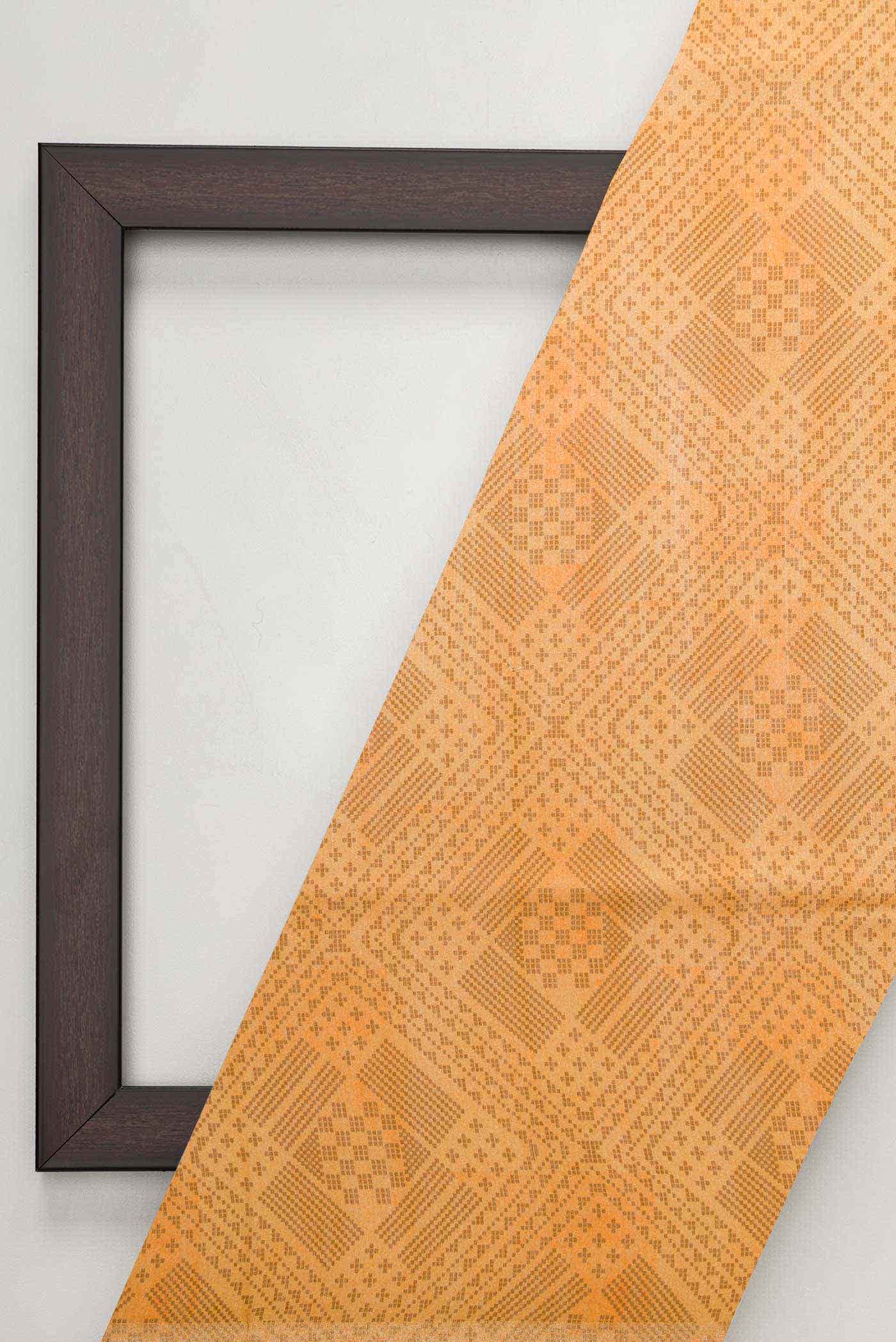 Mustard Tussar Silk Dress Material