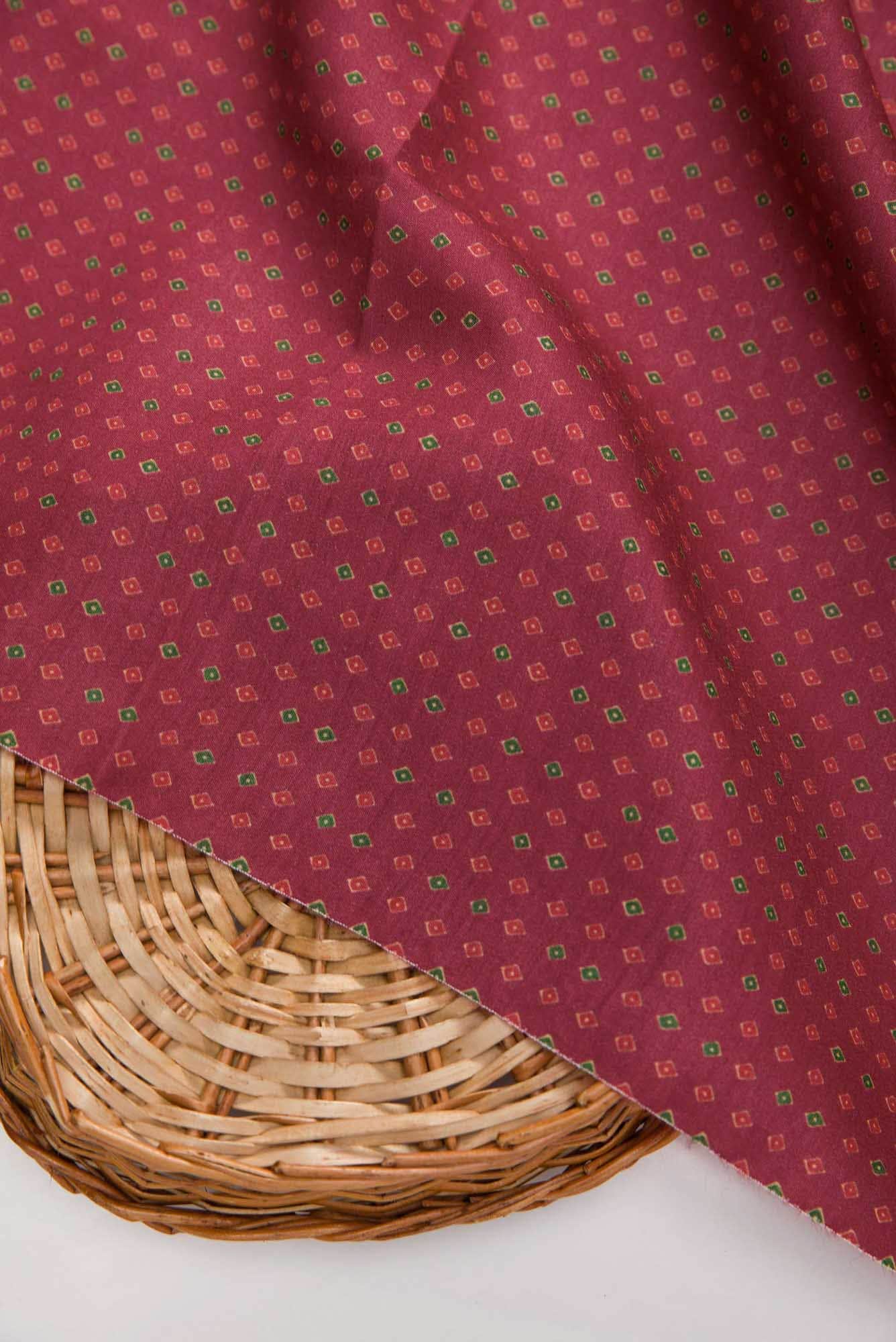 Maroon Chanderi Silk Dress Material