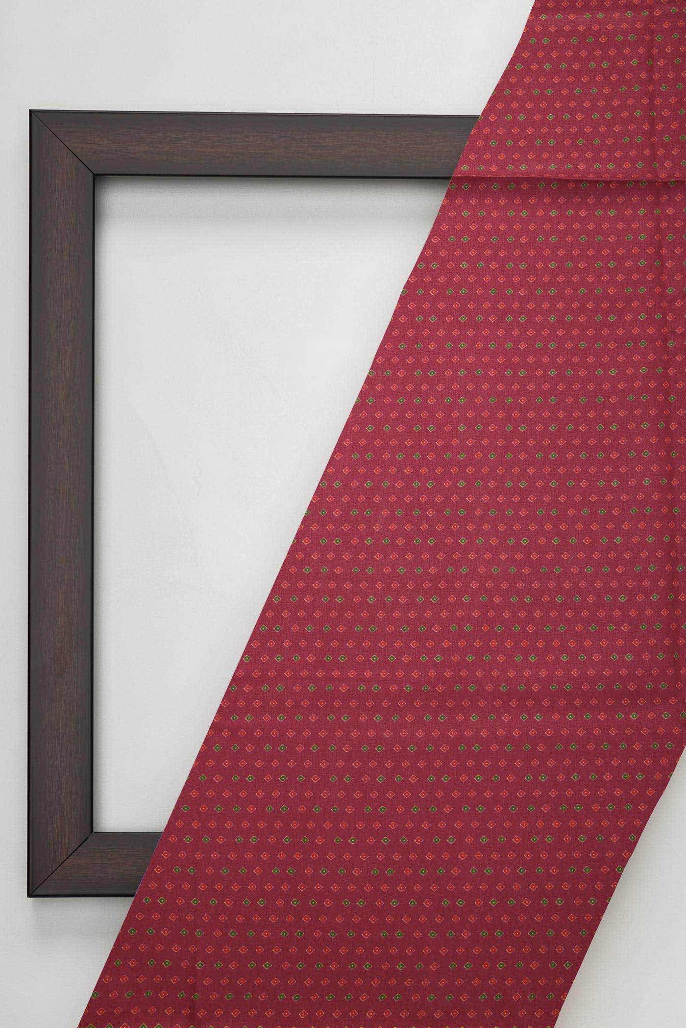 Maroon Chanderi Silk Dress Material