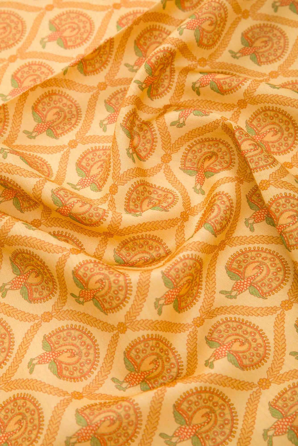 Yellow Chanderi Silk Dress Material