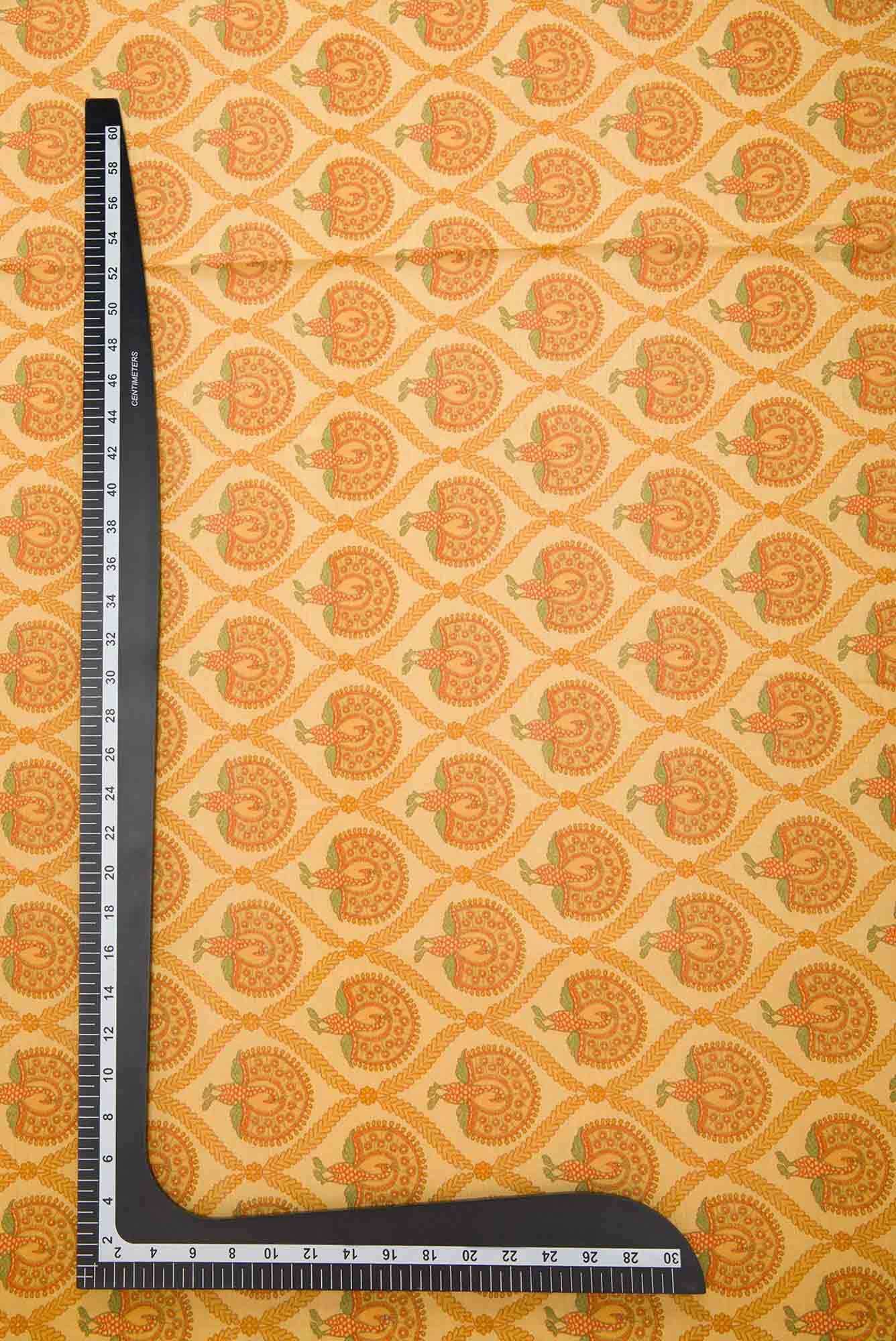 Yellow Chanderi Silk Dress Material