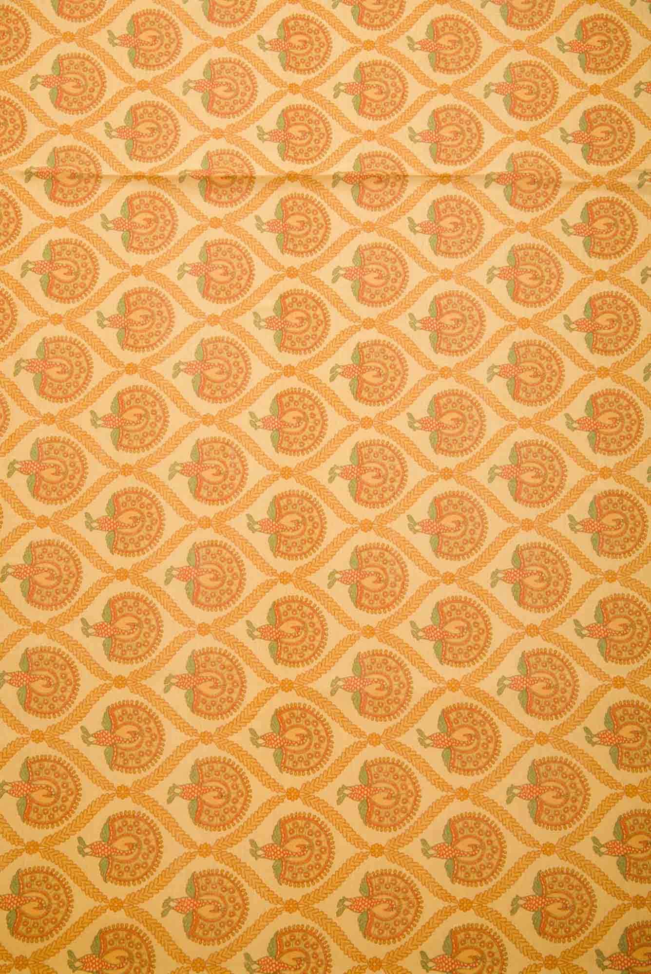 Yellow Chanderi Silk Dress Material