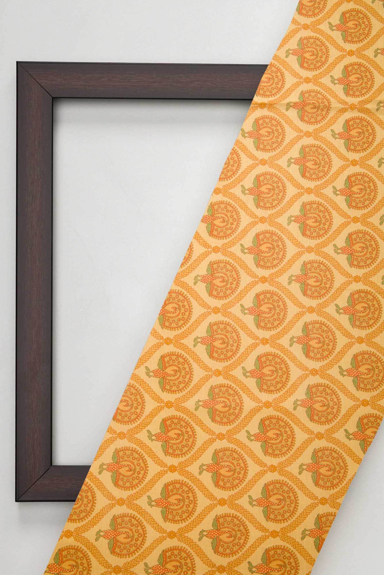 Yellow Chanderi Silk Dress Material