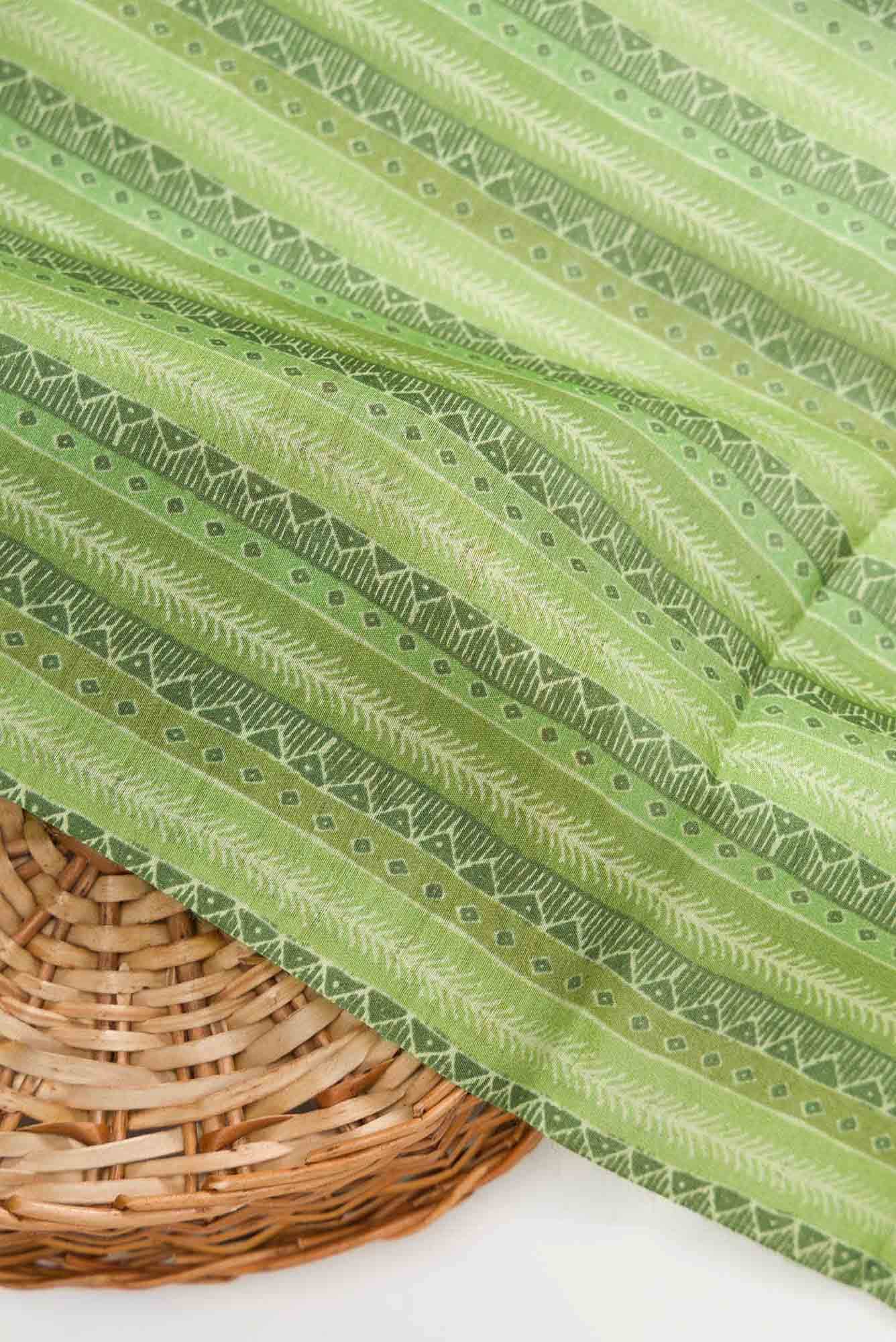 Green Chanderi Silk Dress Material