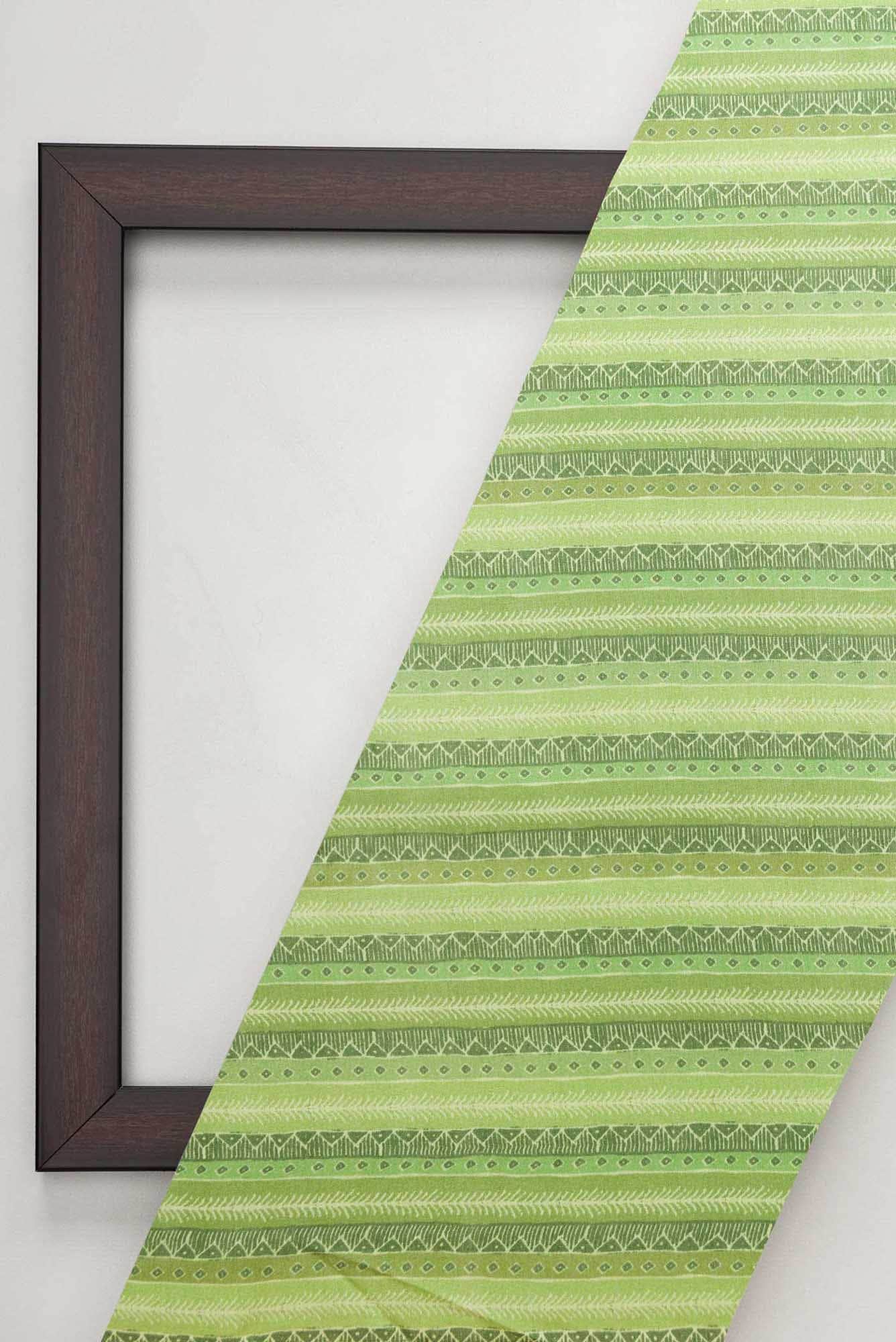 Green Chanderi Silk Dress Material