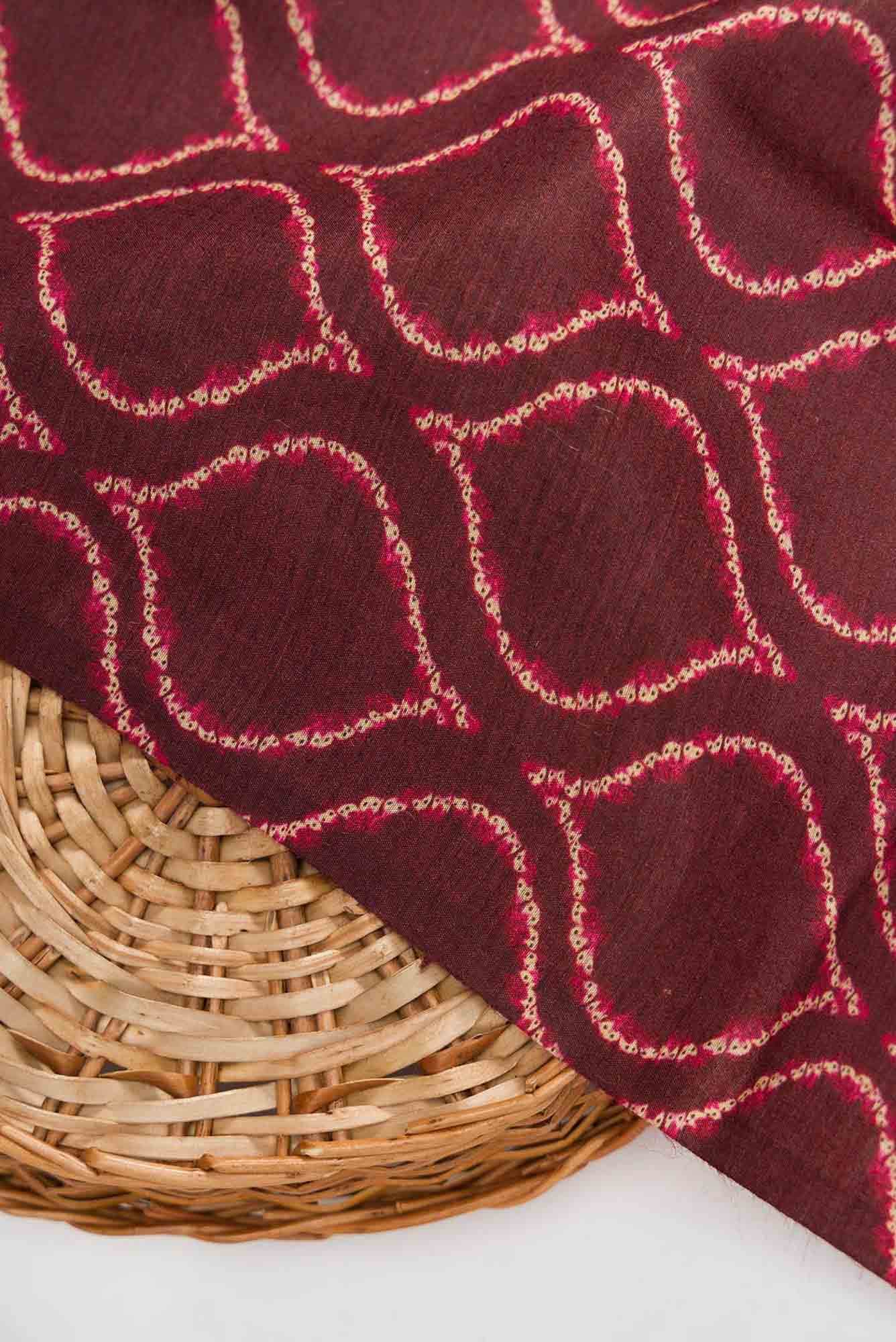 Maroon Chanderi Silk Dress Material