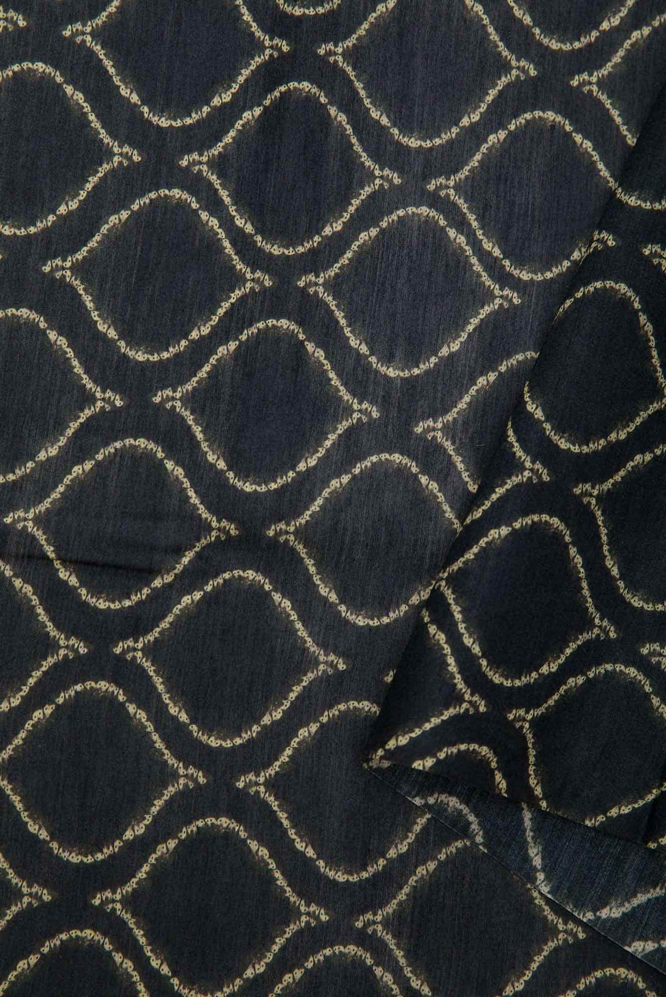 Black Chanderi Silk Dress Material