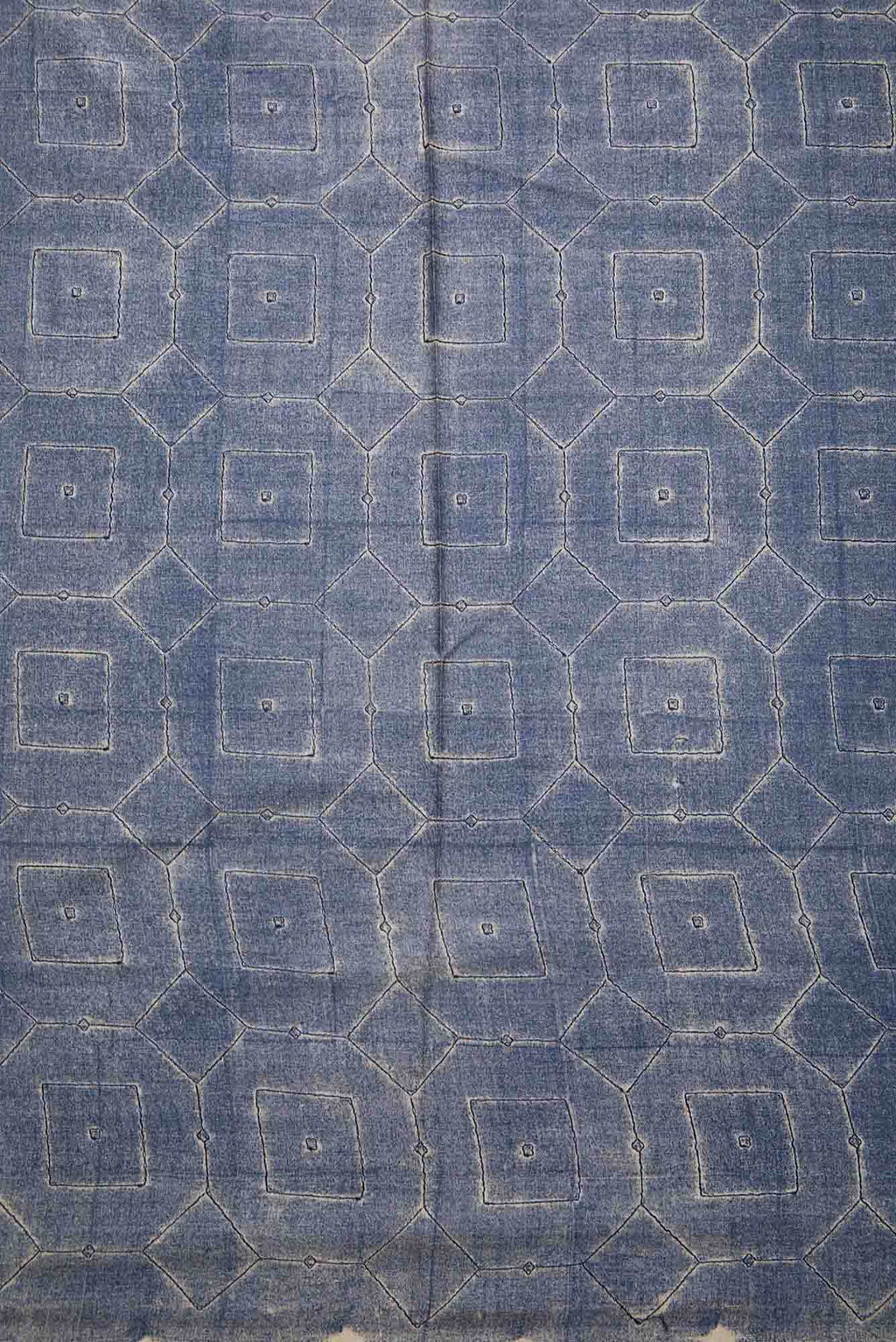 Blue Tussar Silk Dress Material