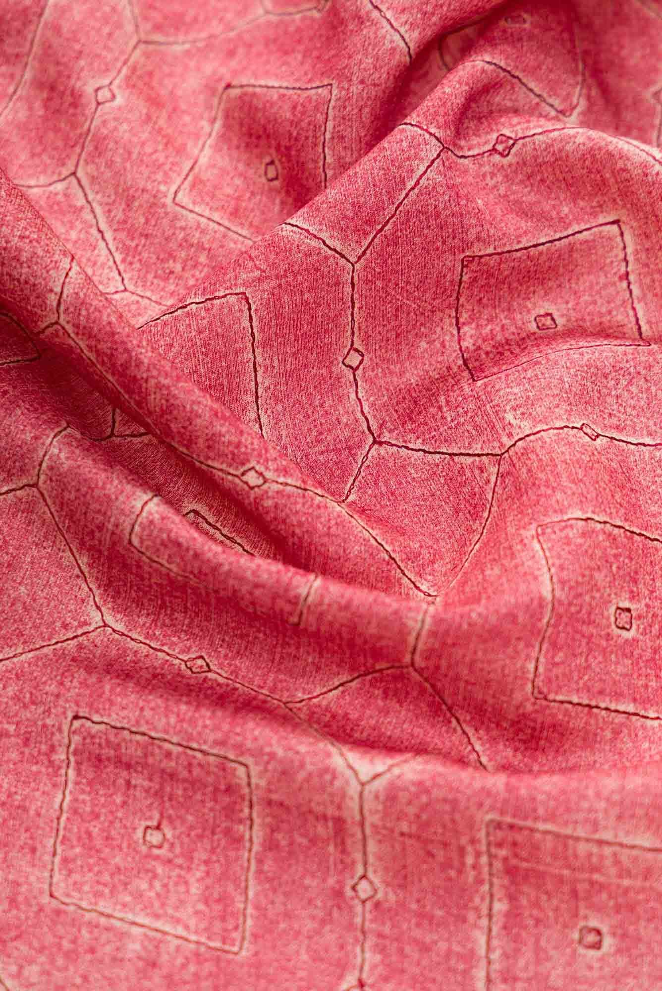 Pink Chanderi Silk Dress Material