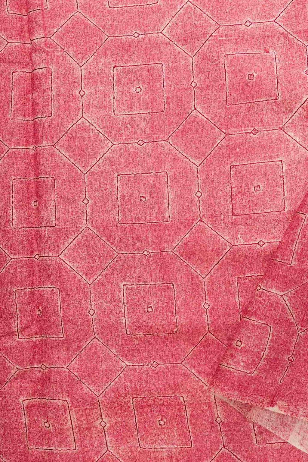 Pink Chanderi Silk Dress Material
