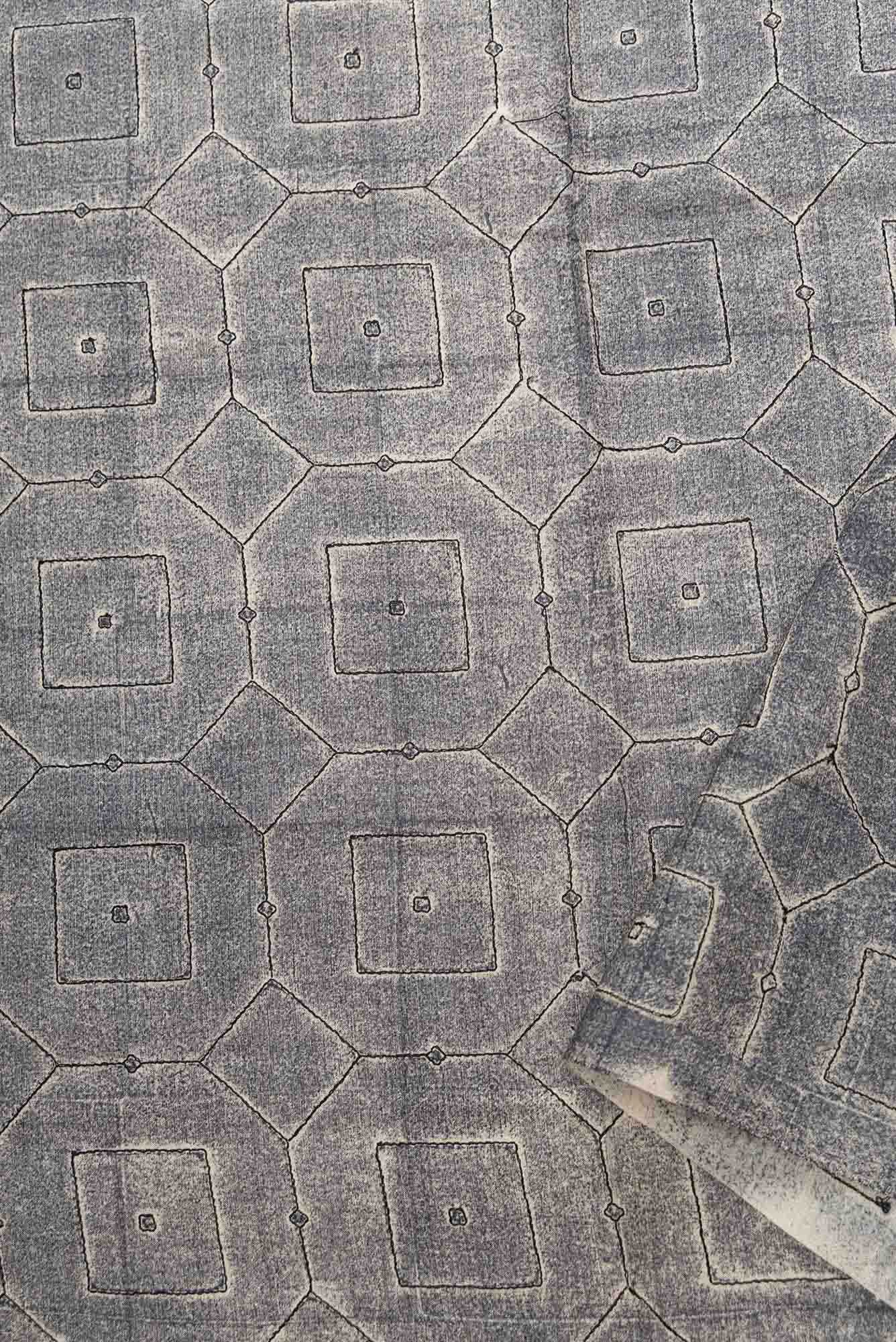 Grey Tussar Silk Dress Material