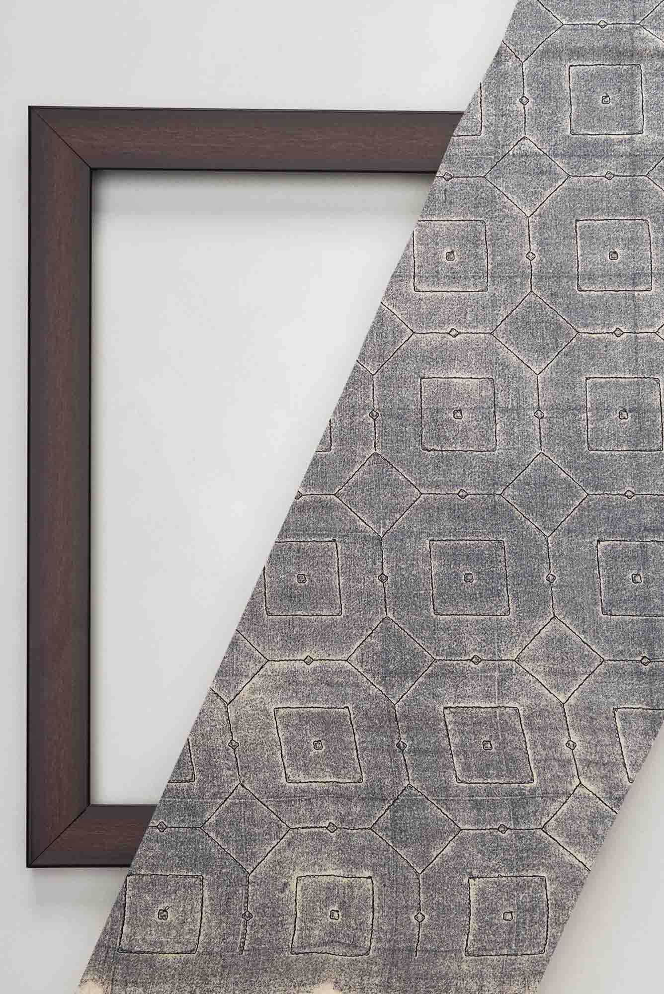 Grey Tussar Silk Dress Material