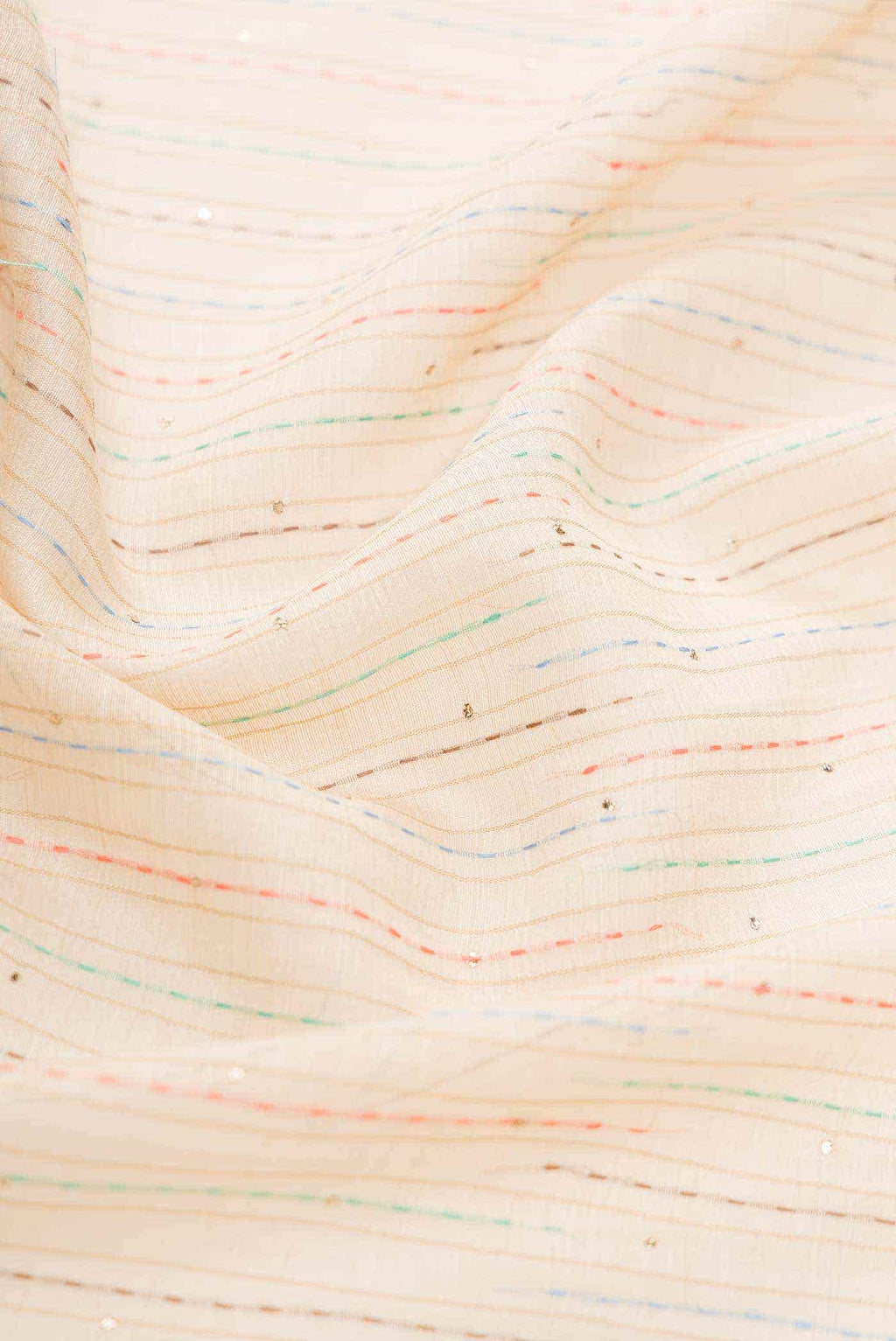 Beige Tussar Silk Dress Material