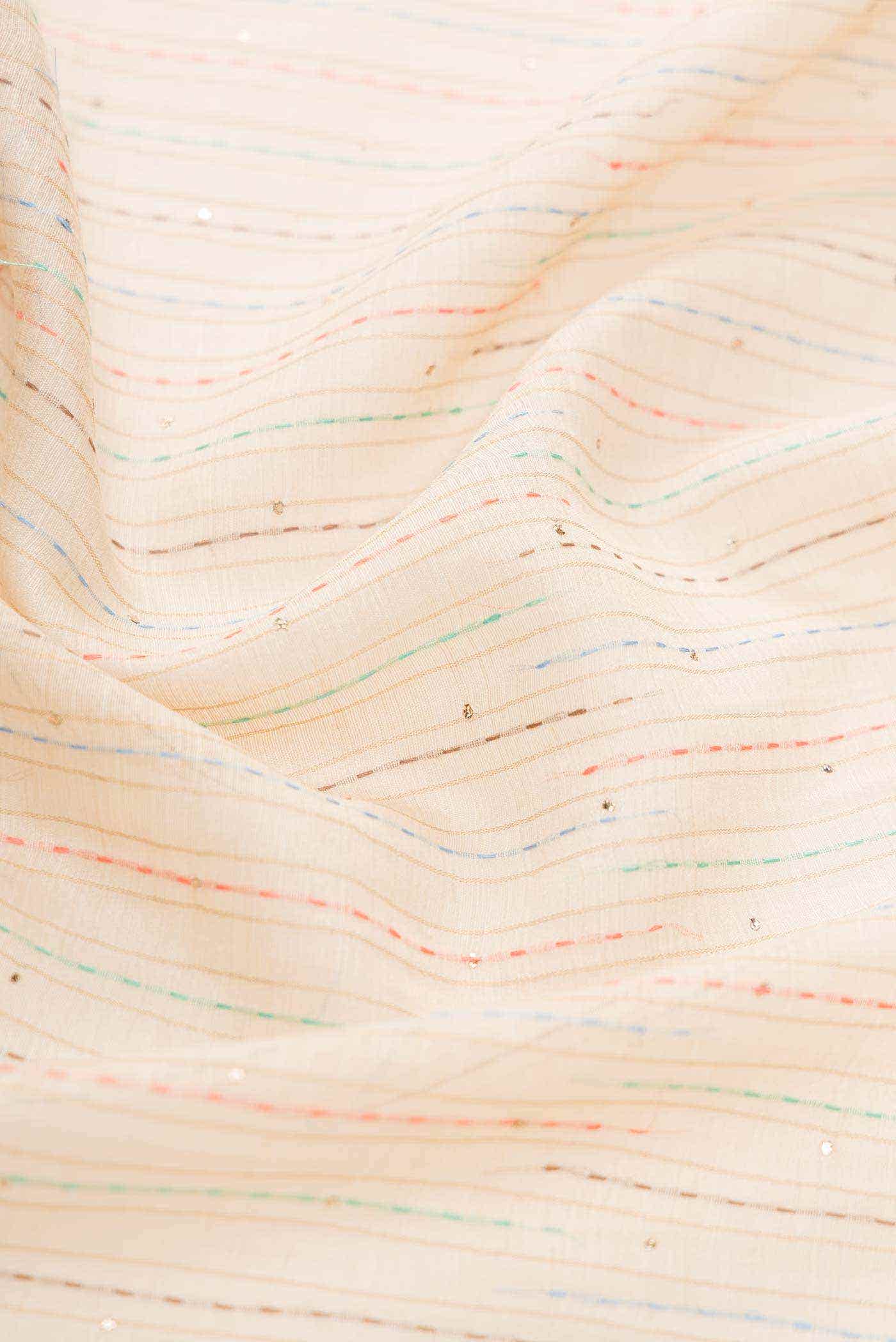 Beige Tussar Silk Dress Material