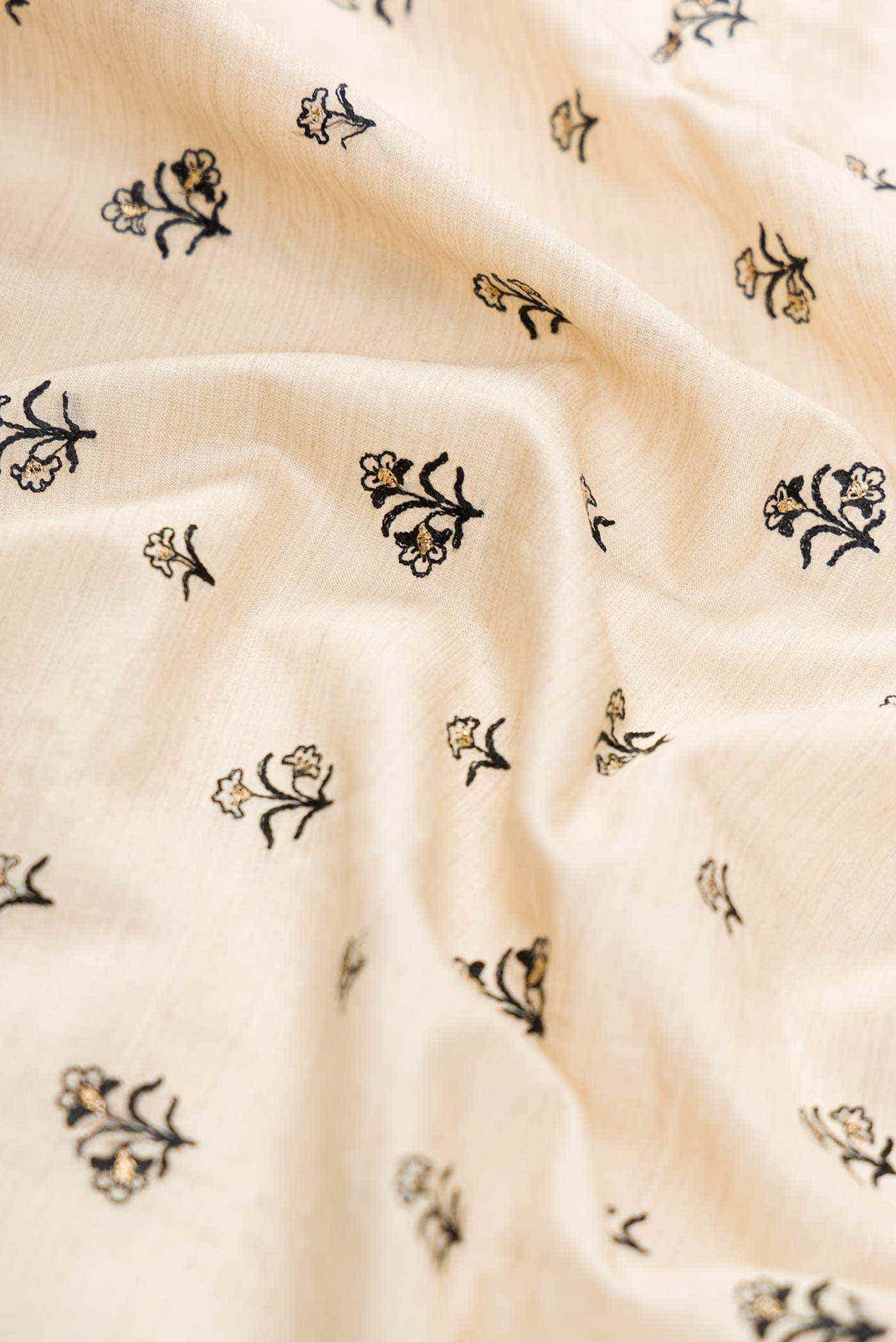 Beige Tussar Silk Dress Material