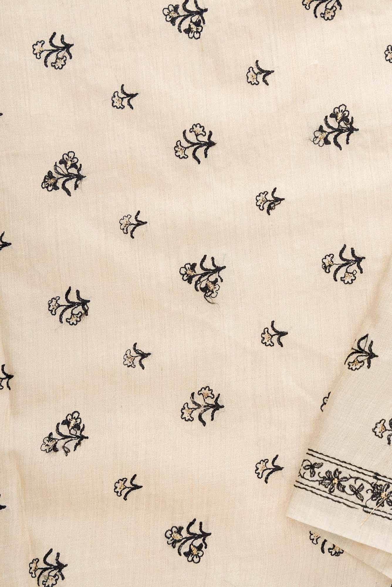 Beige Tussar Silk Dress Material
