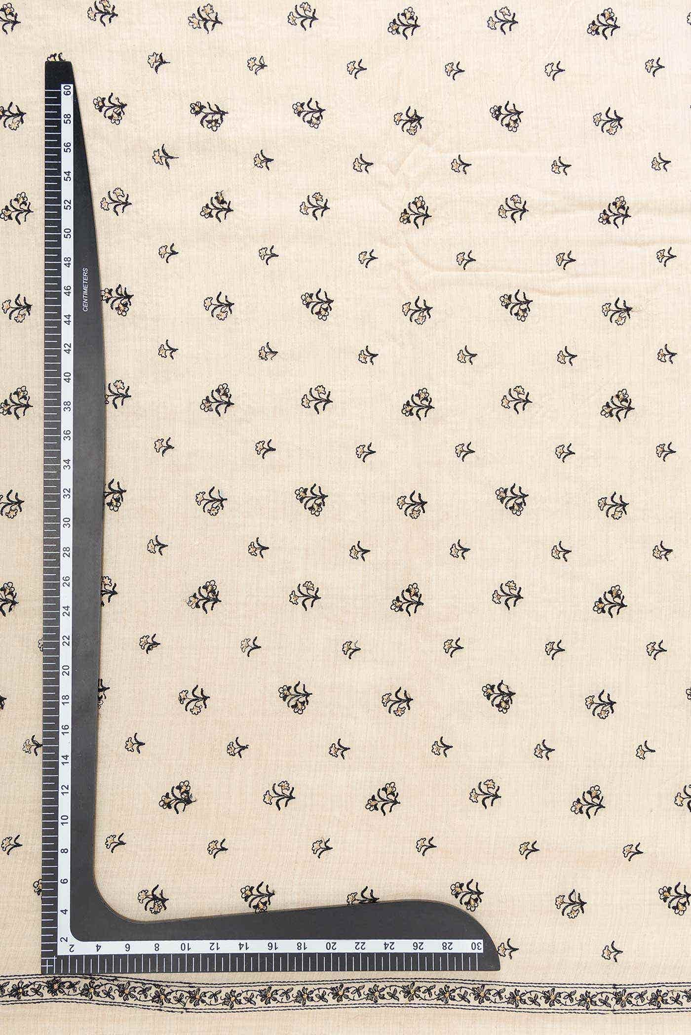 Beige Tussar Silk Dress Material