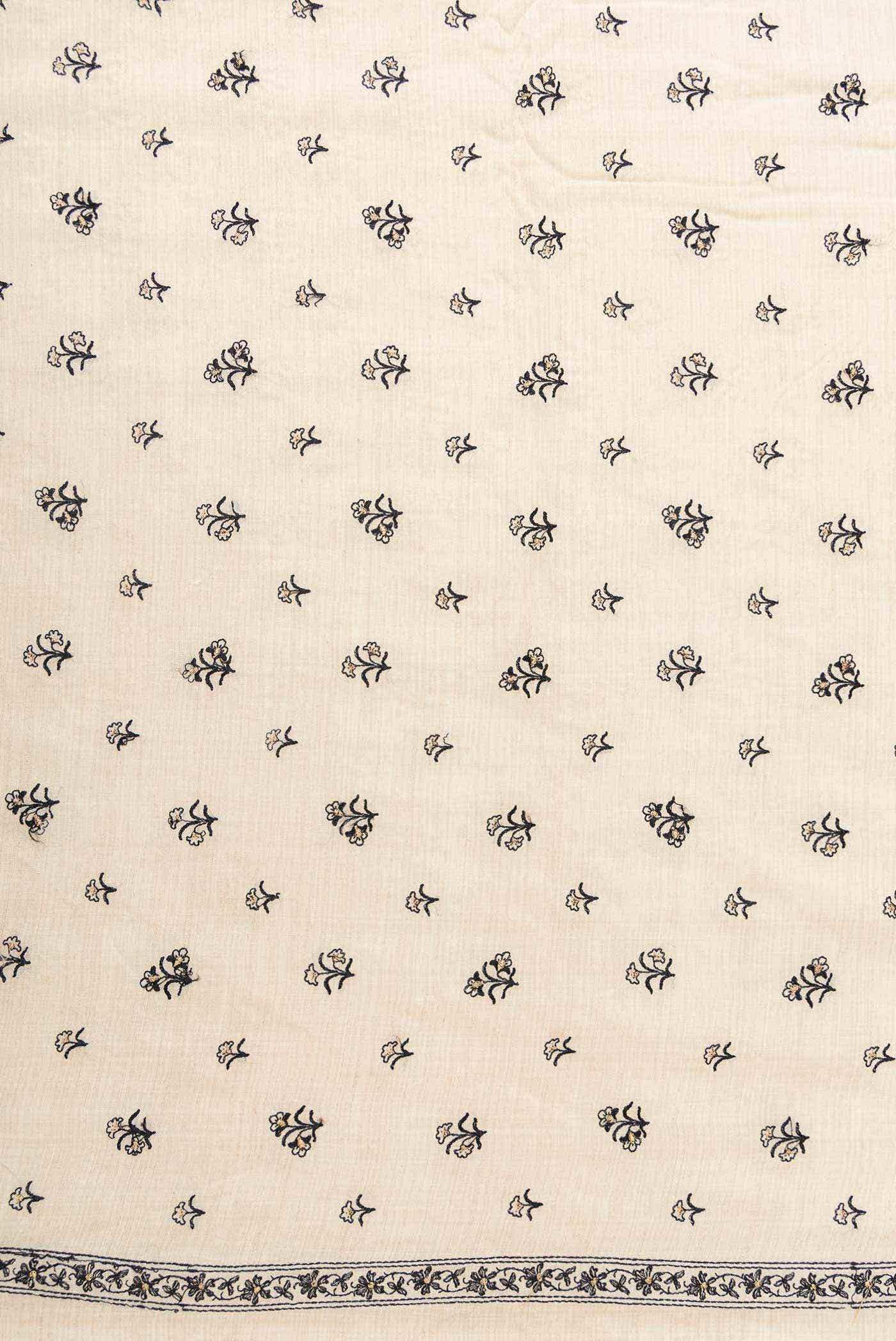 Beige Tussar Silk Dress Material
