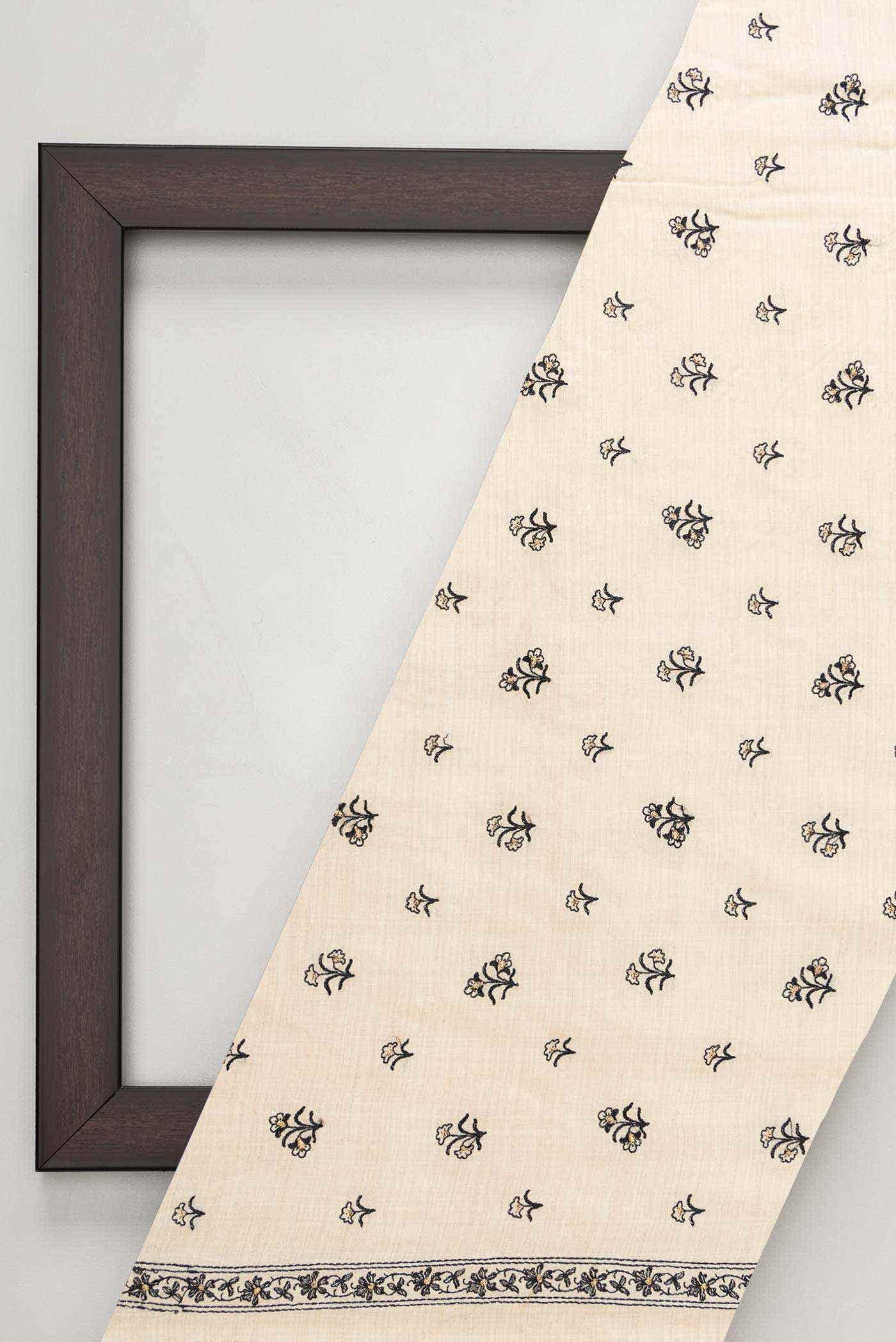 Beige Tussar Silk Dress Material