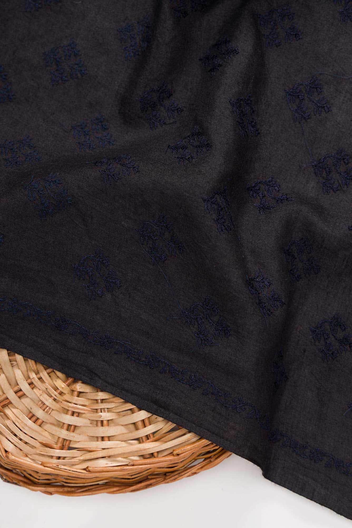 Black Tussar Silk Dress Material