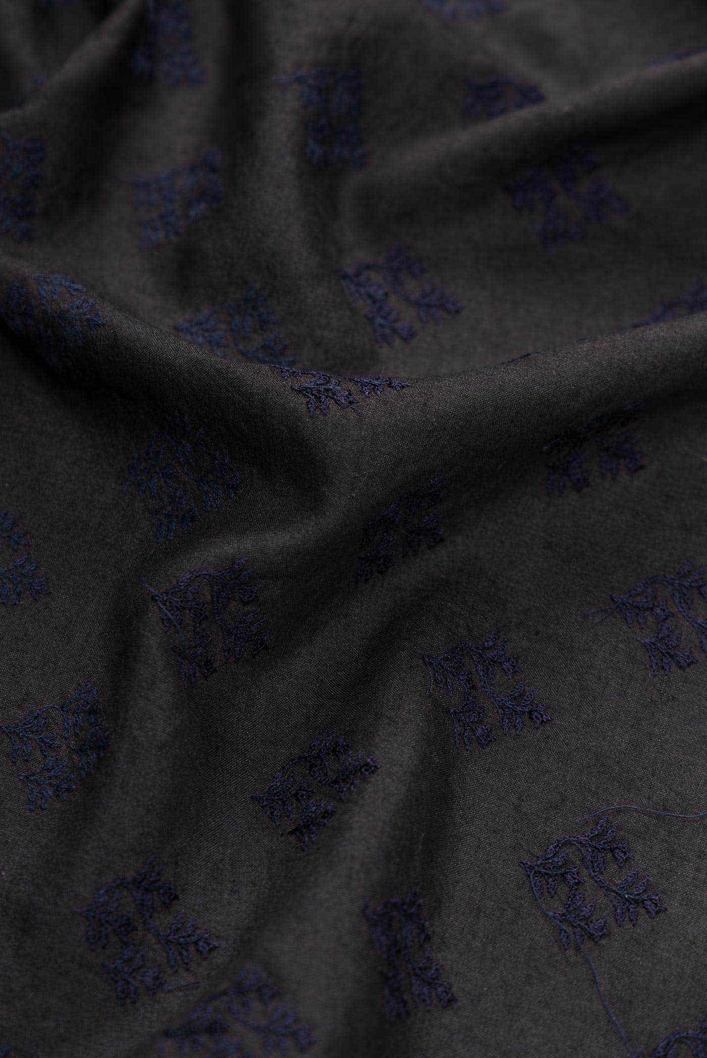 Black Tussar Silk Dress Material