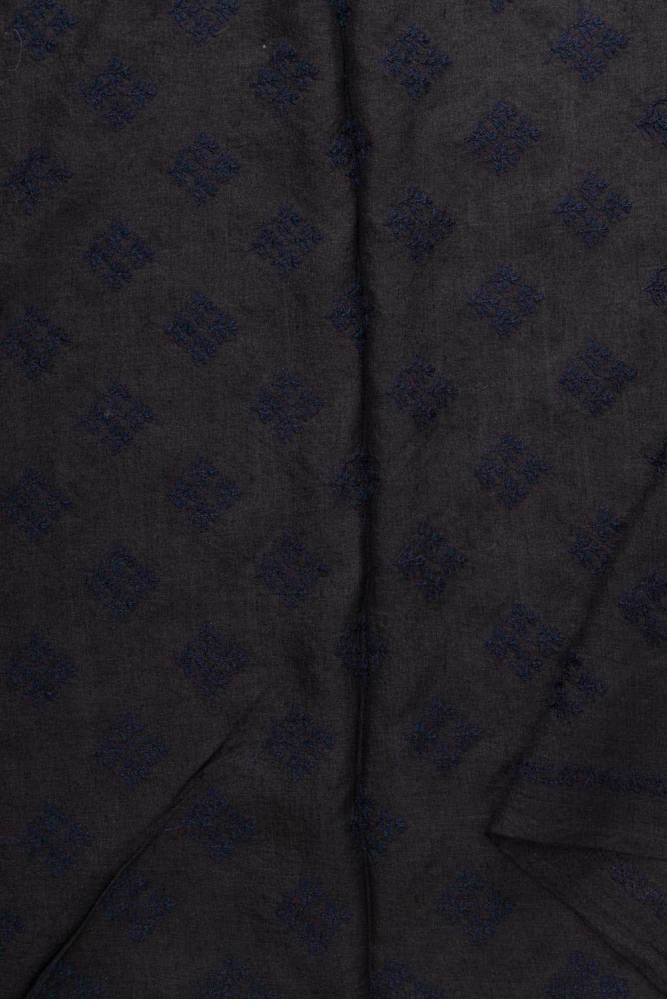 Black Tussar Silk Dress Material