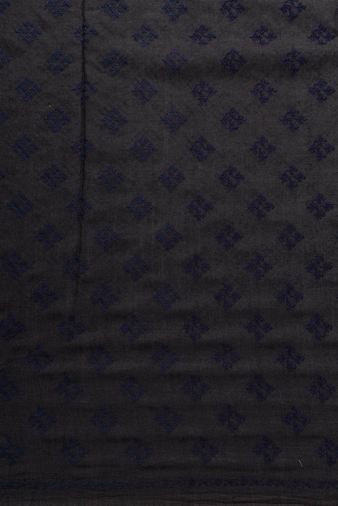 Black Tussar Silk Dress Material