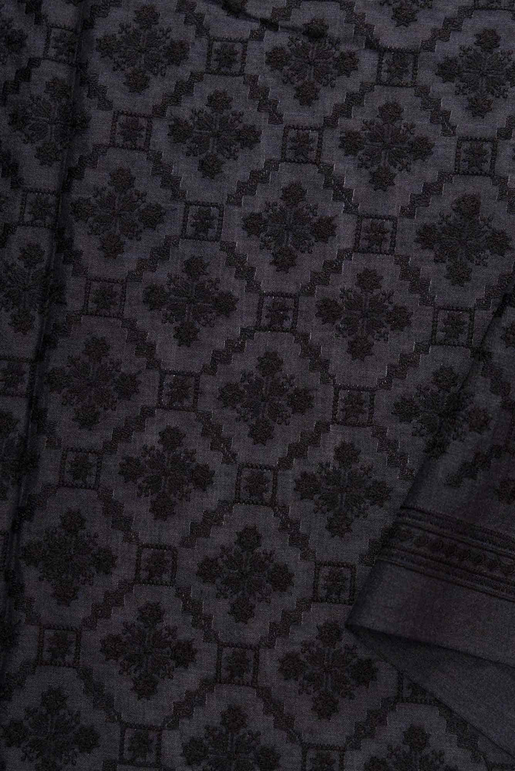 Black Tussar Silk Dress Material