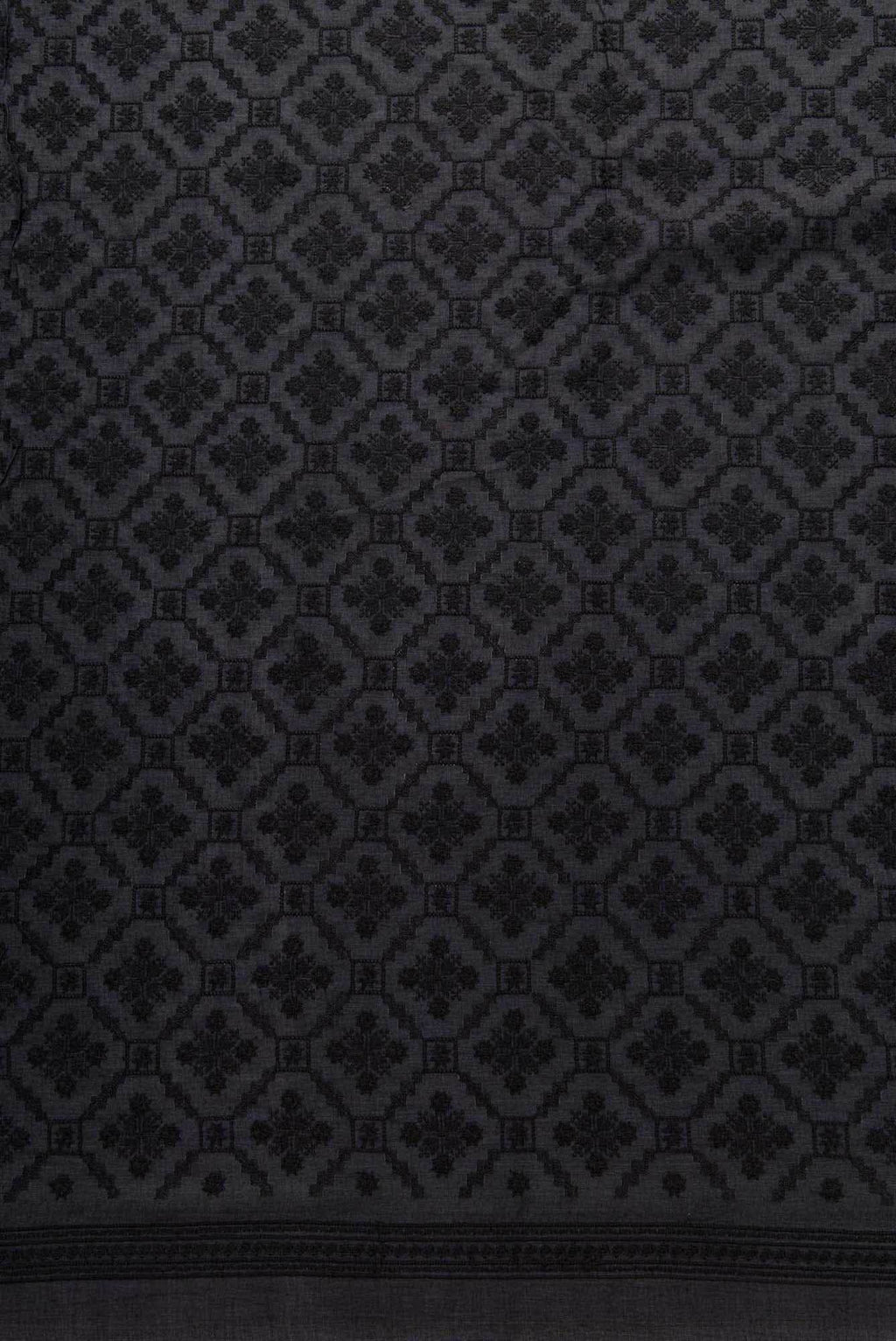 Black Tussar Silk Dress Material