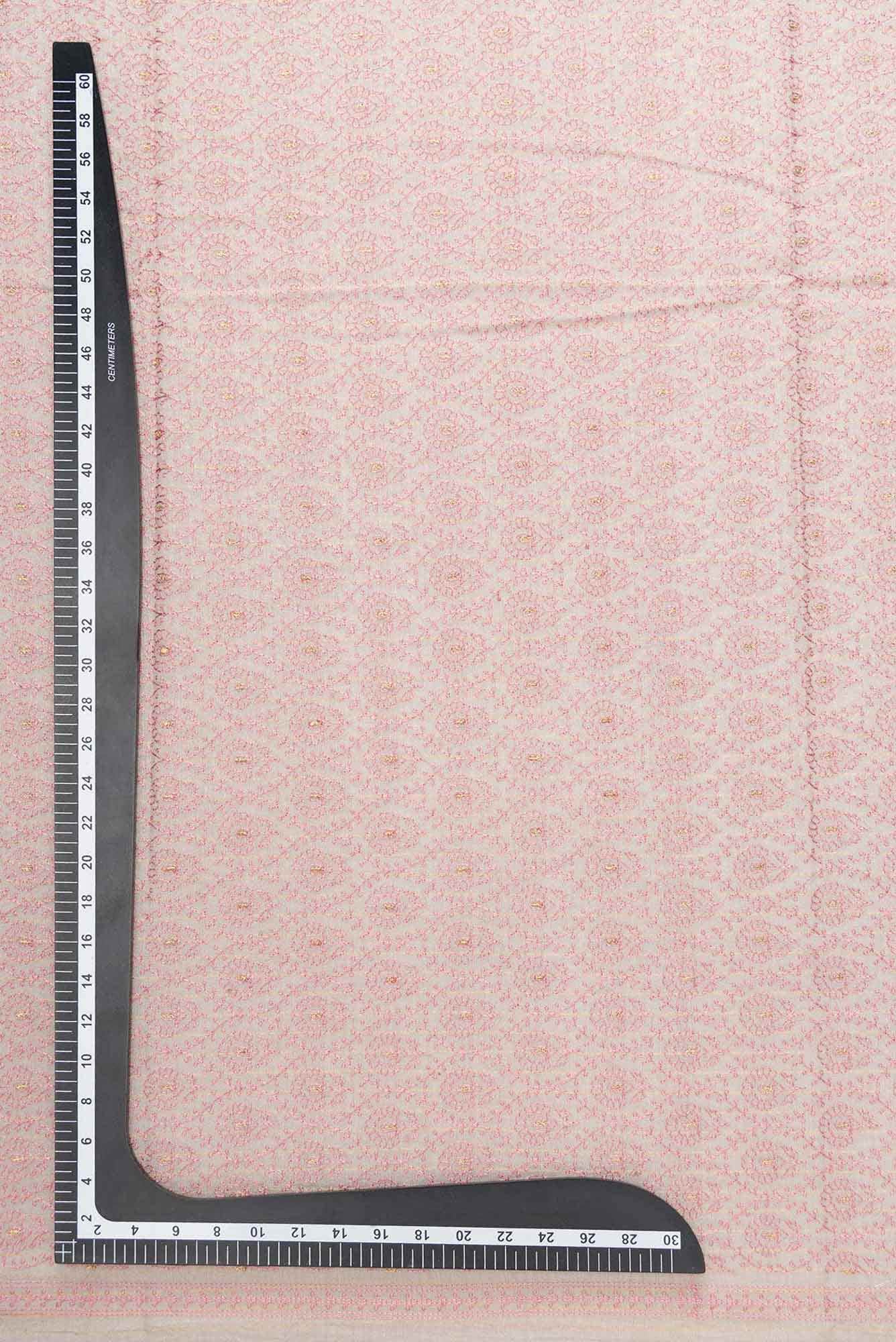Grey Chanderi Silk Dress Material