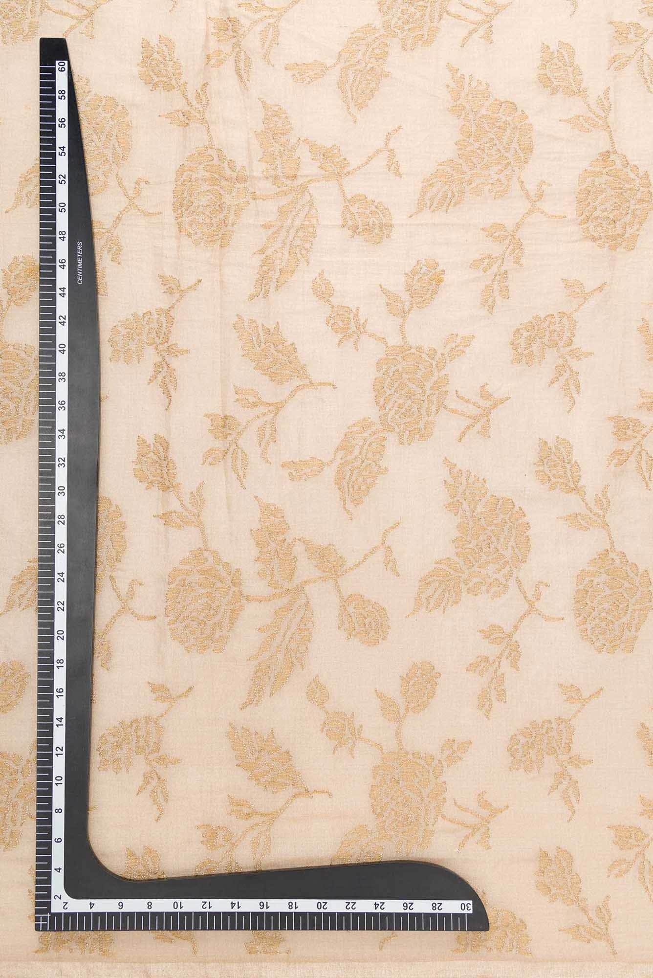 Gold Chanderi Tissue Silk Dress Material