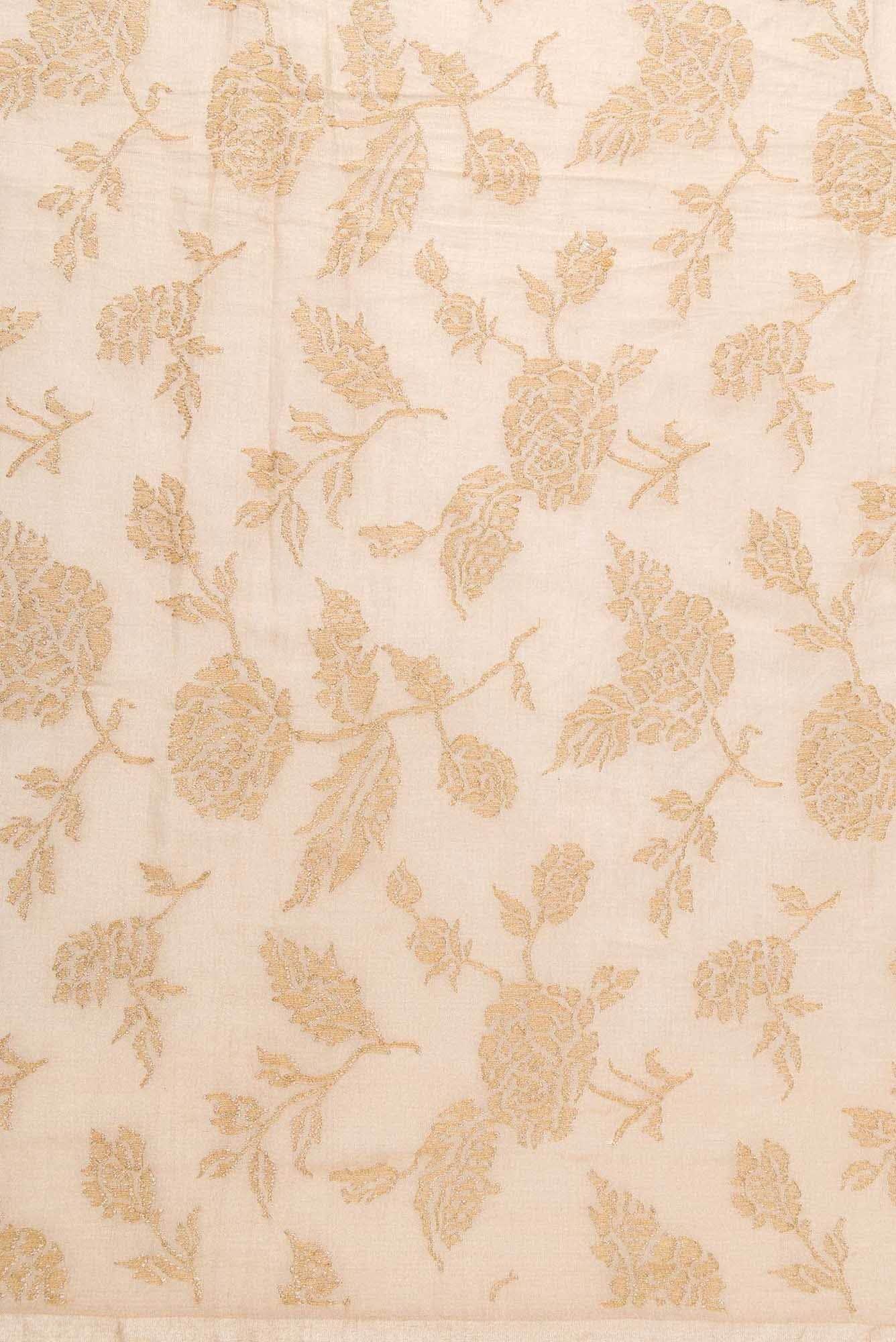 Gold Chanderi Tissue Silk Dress Material