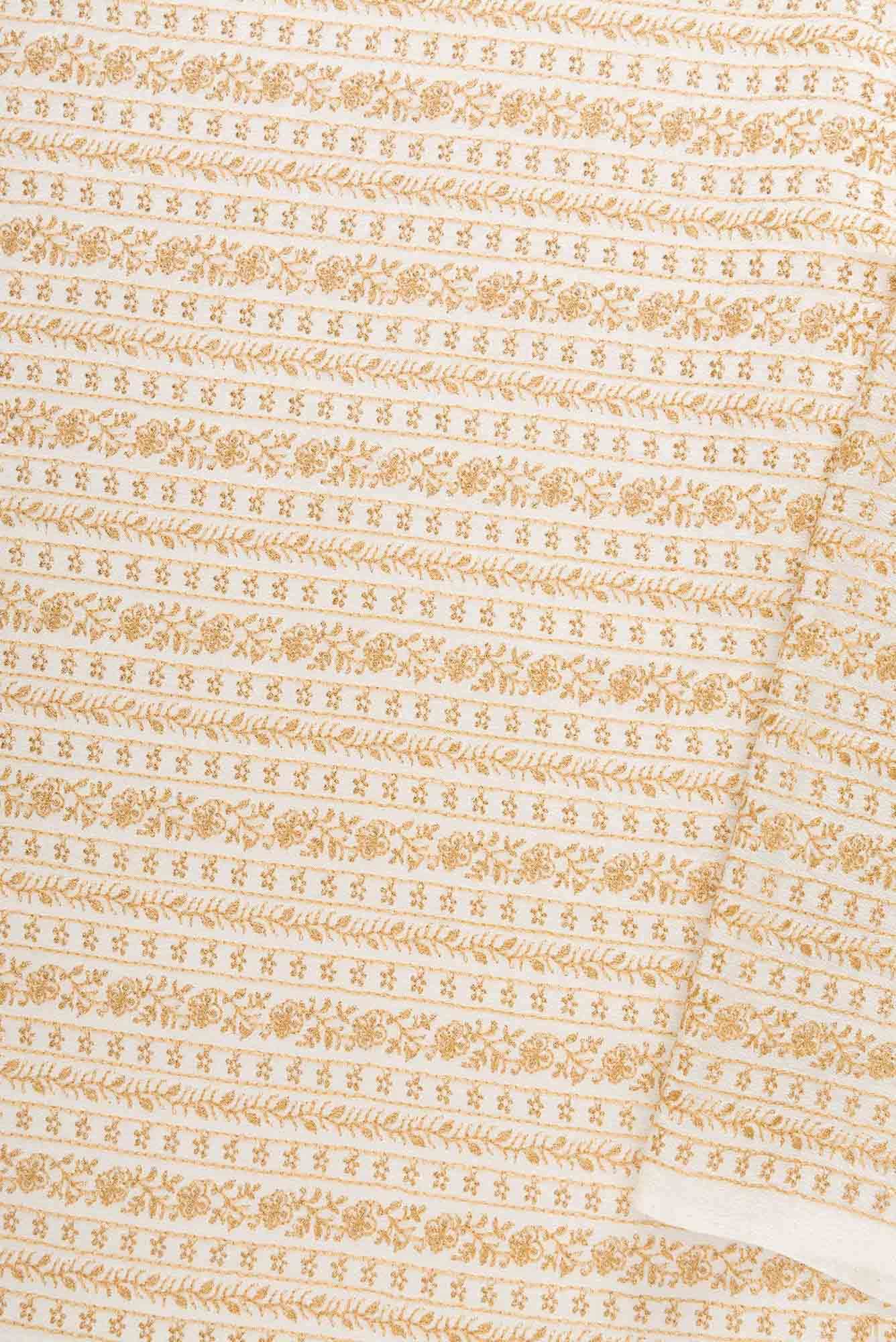 Off White Crepe Dress Material