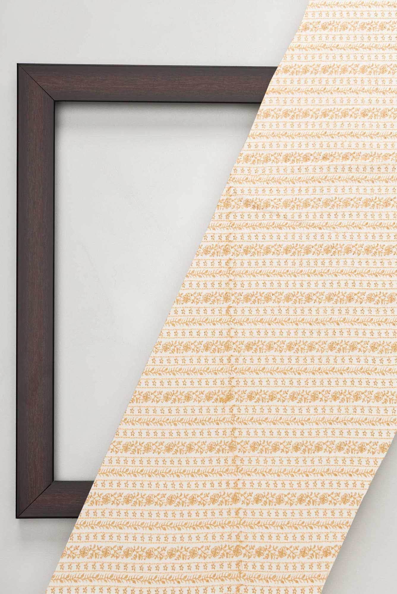 Off White Crepe Dress Material